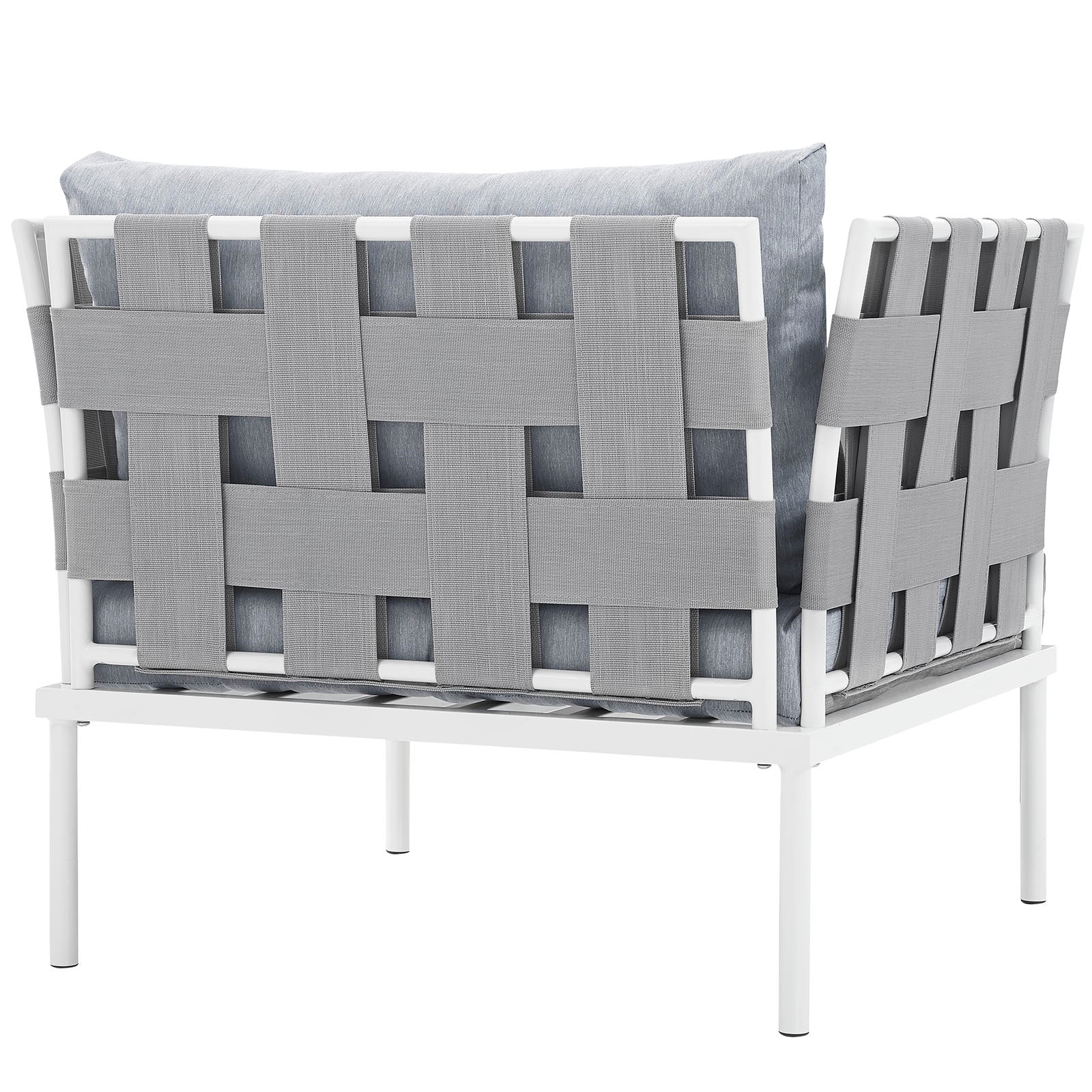 Modway Outdoor Chairs - Harmony Outdoor Patio Aluminum Armchair White Gray