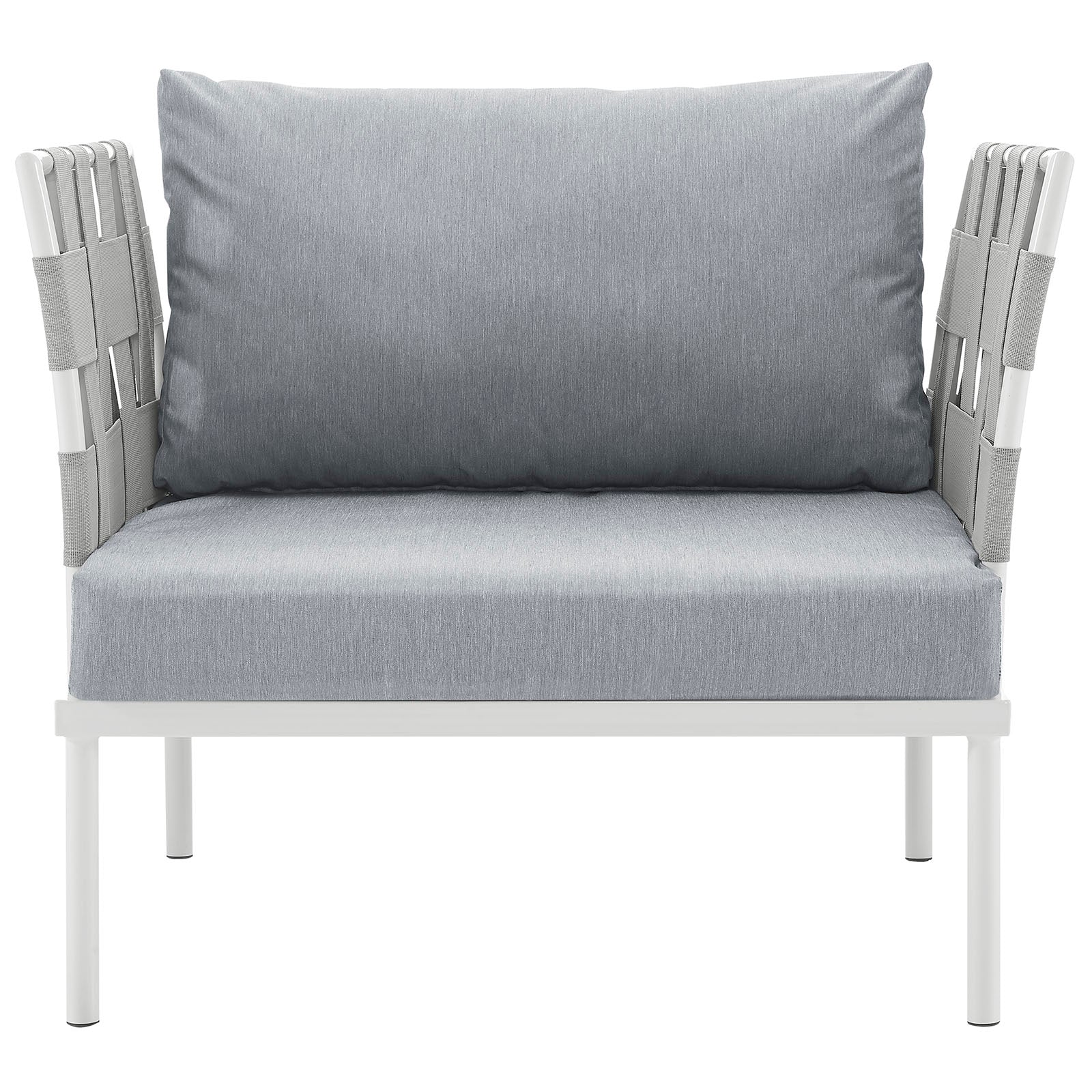 Modway Outdoor Chairs - Harmony Outdoor Patio Aluminum Armchair White Gray