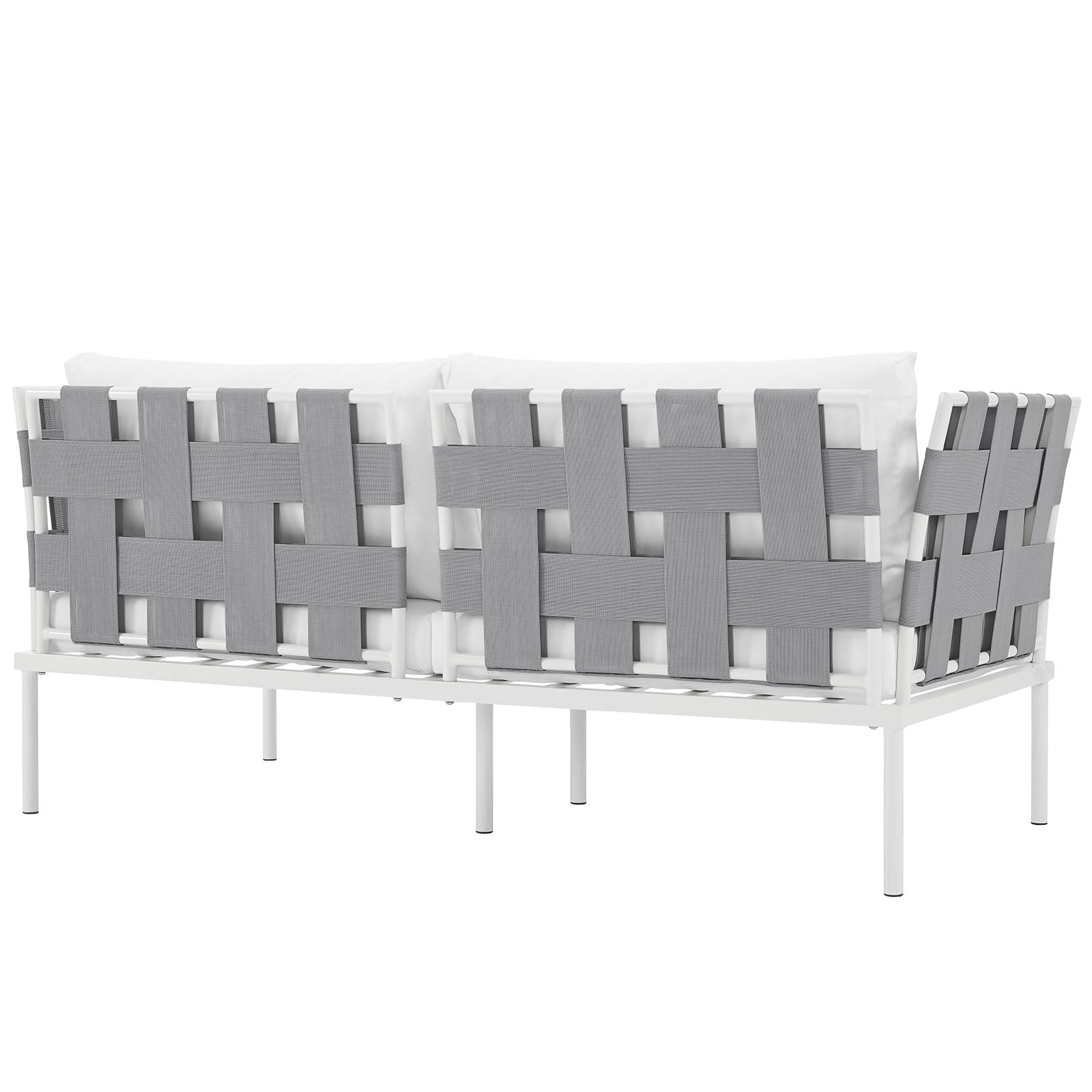 Modway Outdoor Sofas - Harmony Outdoor Patio Aluminum Loveseat White White