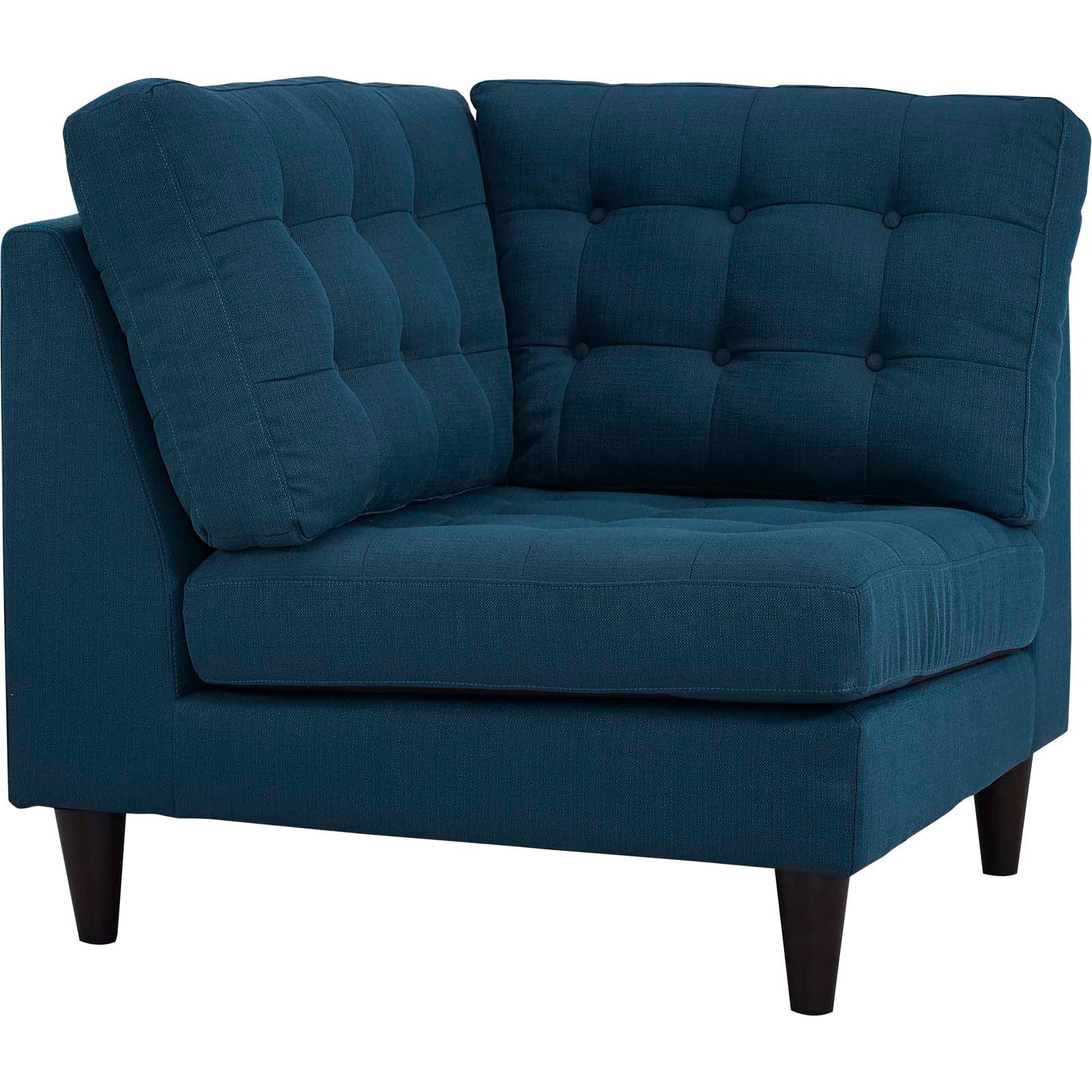 Modway Accent Chairs - Empress Upholstered Fabric Corner Sofa Azure