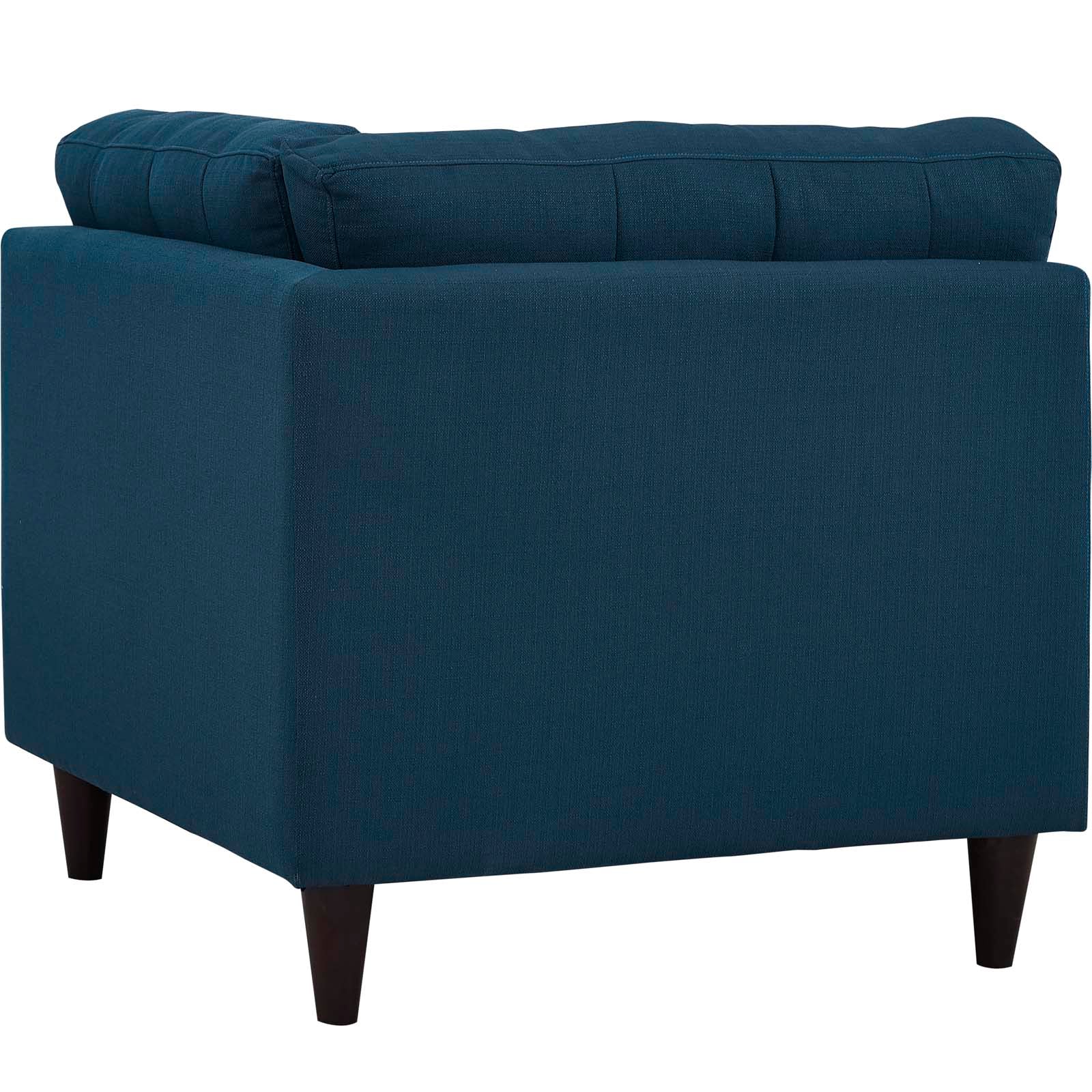 Modway Accent Chairs - Empress Upholstered Fabric Corner Sofa Azure