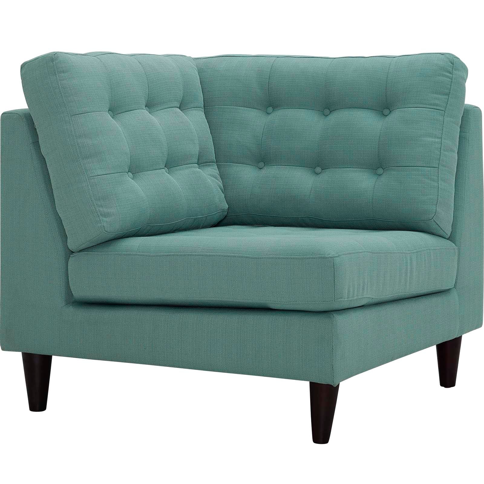 Modway Accent Chairs - Empress Upholstered Fabric Corner Sofa Laguna