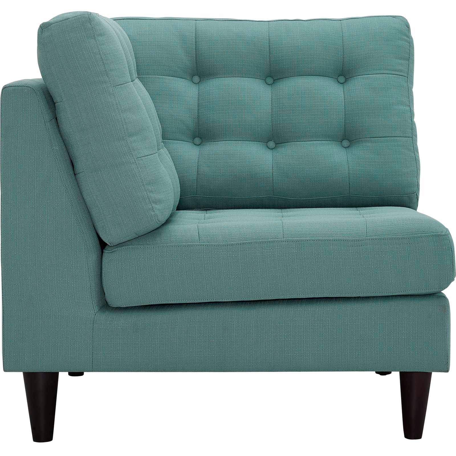 Modway Accent Chairs - Empress Upholstered Fabric Corner Sofa Laguna