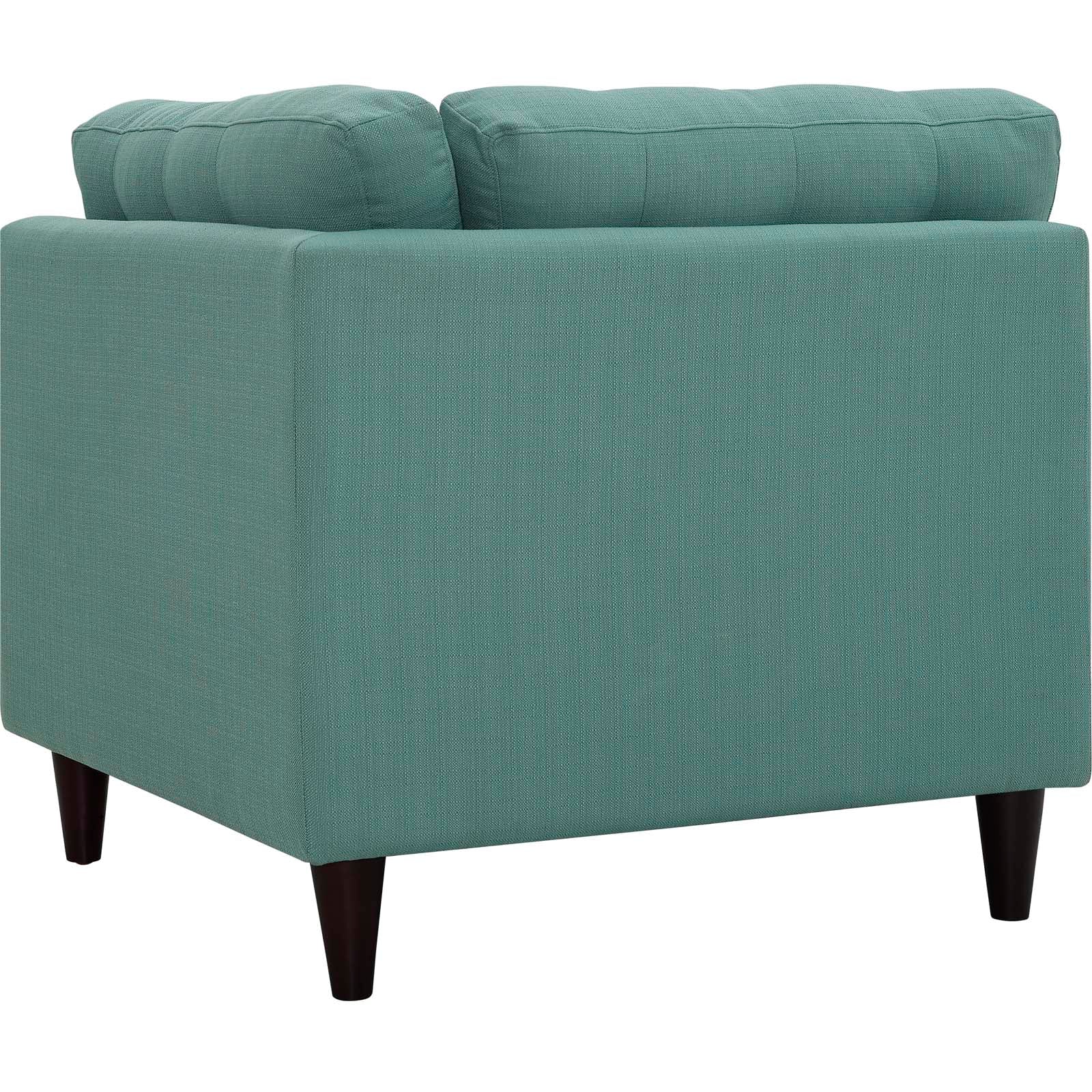 Modway Accent Chairs - Empress Upholstered Fabric Corner Sofa Laguna