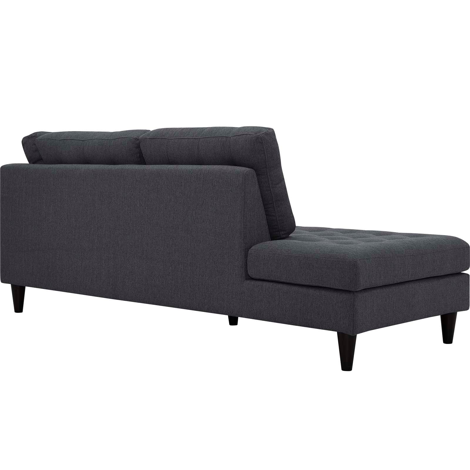 Modway Sleepers & Futons - Empress Upholstered Fabric Left Facing Bumper Gray