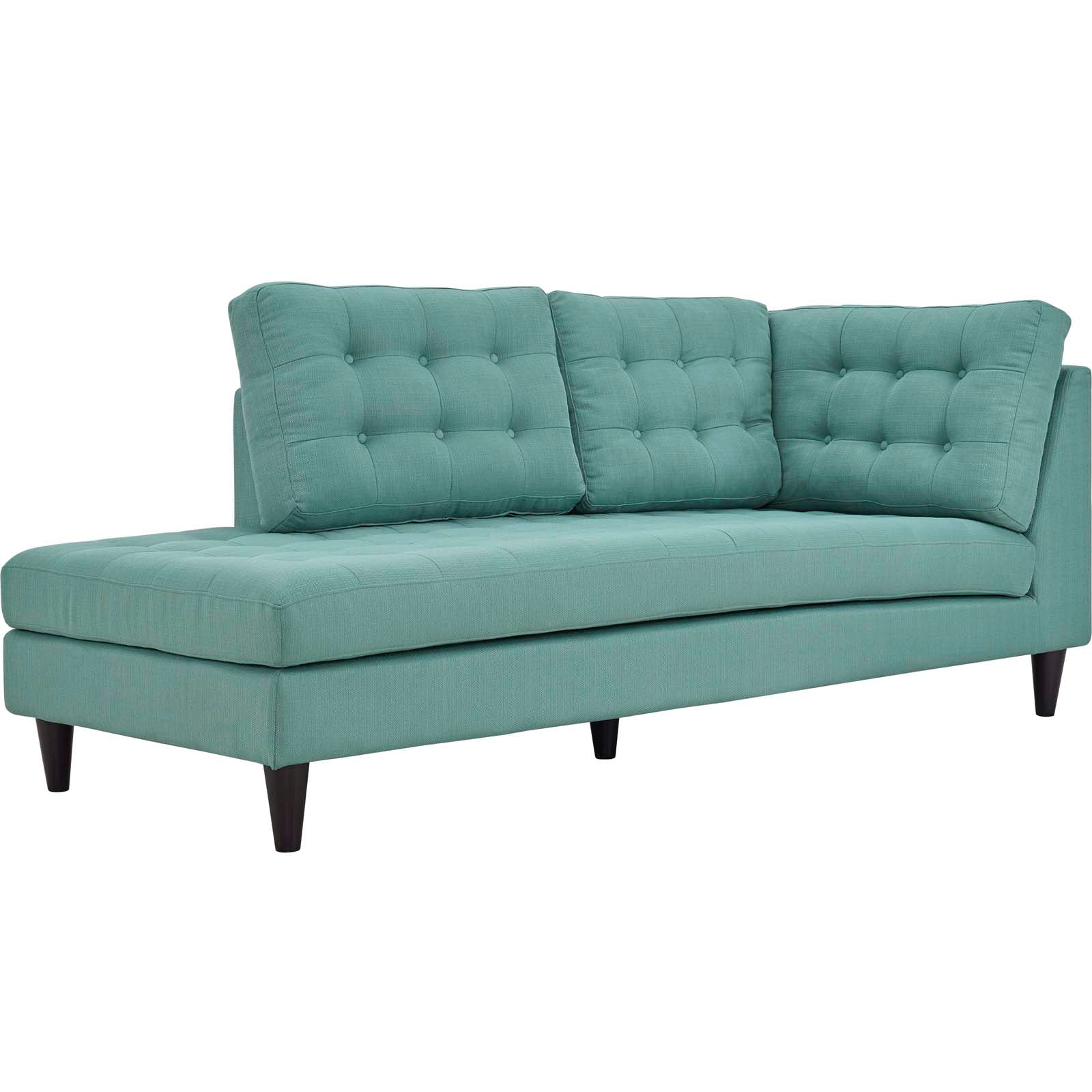 Modway Sleepers & Futons - Empress Upholstered Fabric Left Facing Bumper Laguna