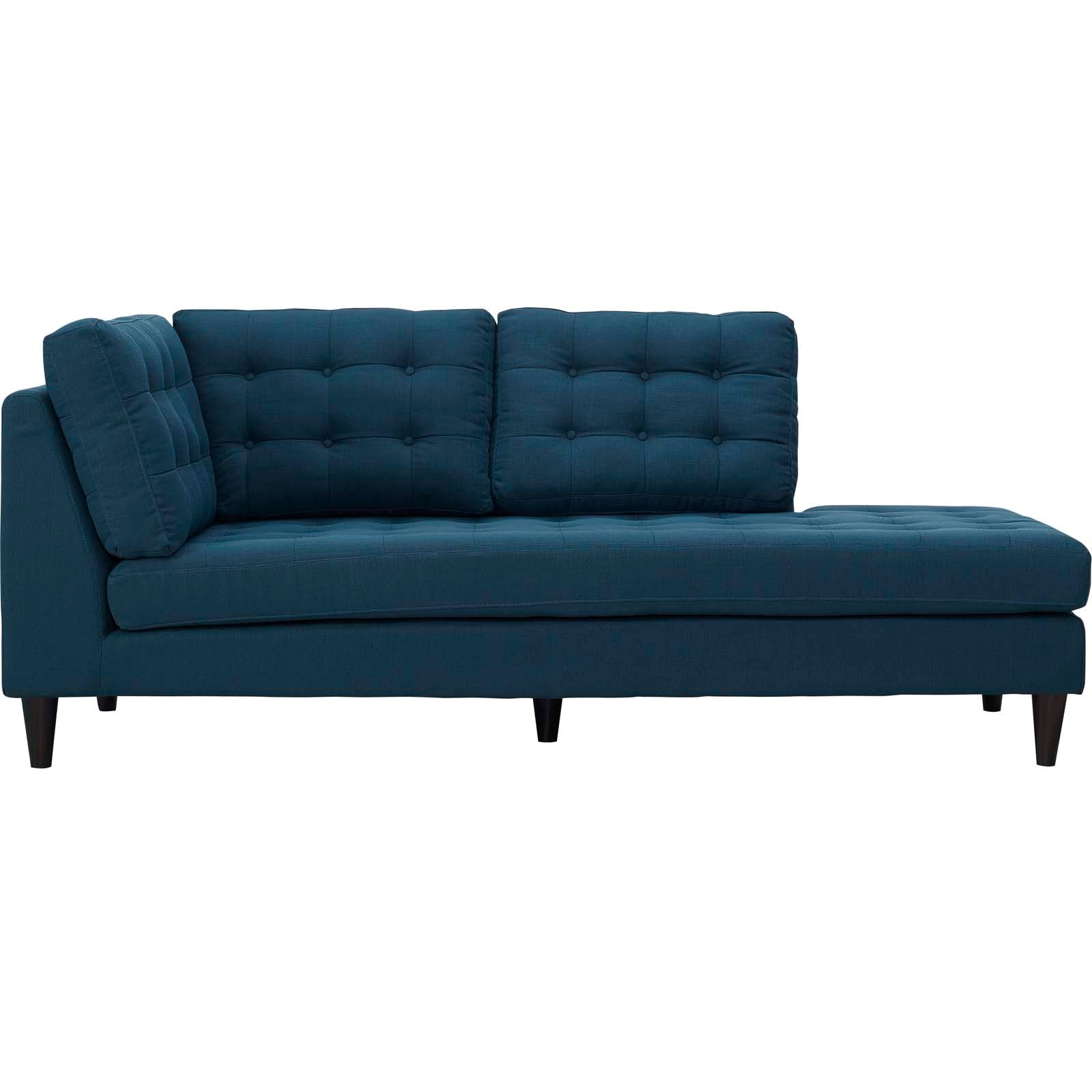 Modway Sectional Sofas - Empress Upholstered Fabric Right Facing Bumper Azure