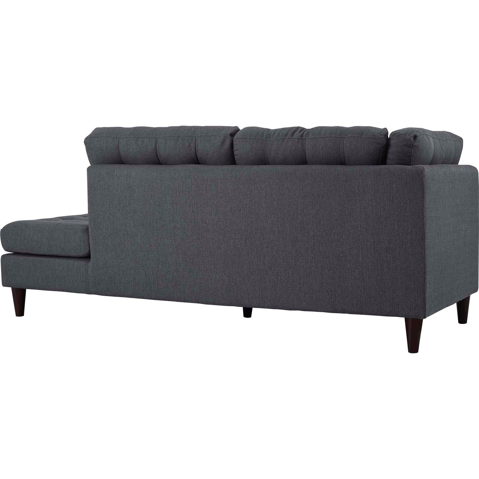 Modway Sleepers & Futons - Empress Upholstered Fabric Right Facing Bumper Gray
