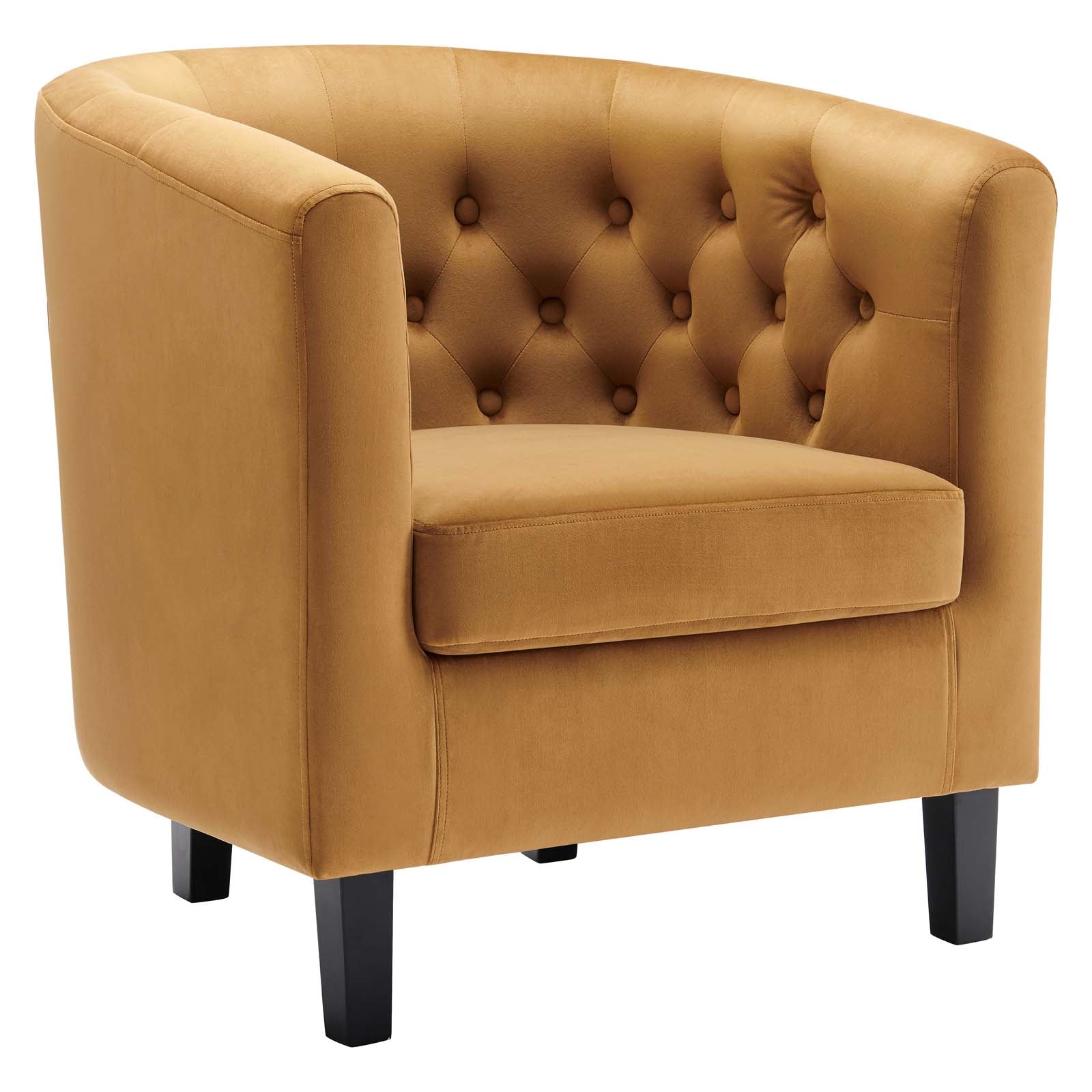 Prospect Performance Velvet Armchair Cognac