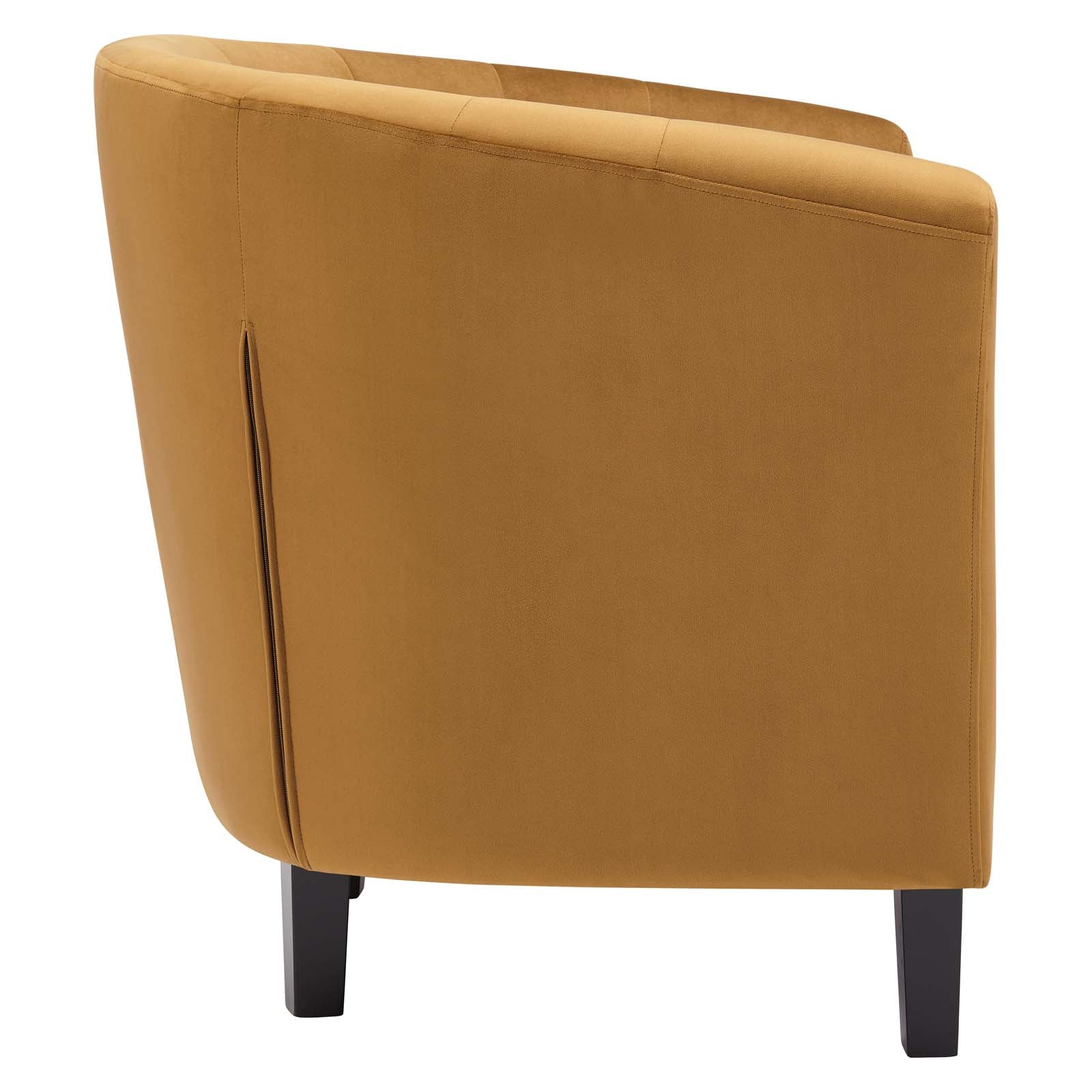 Prospect Performance Velvet Armchair Cognac