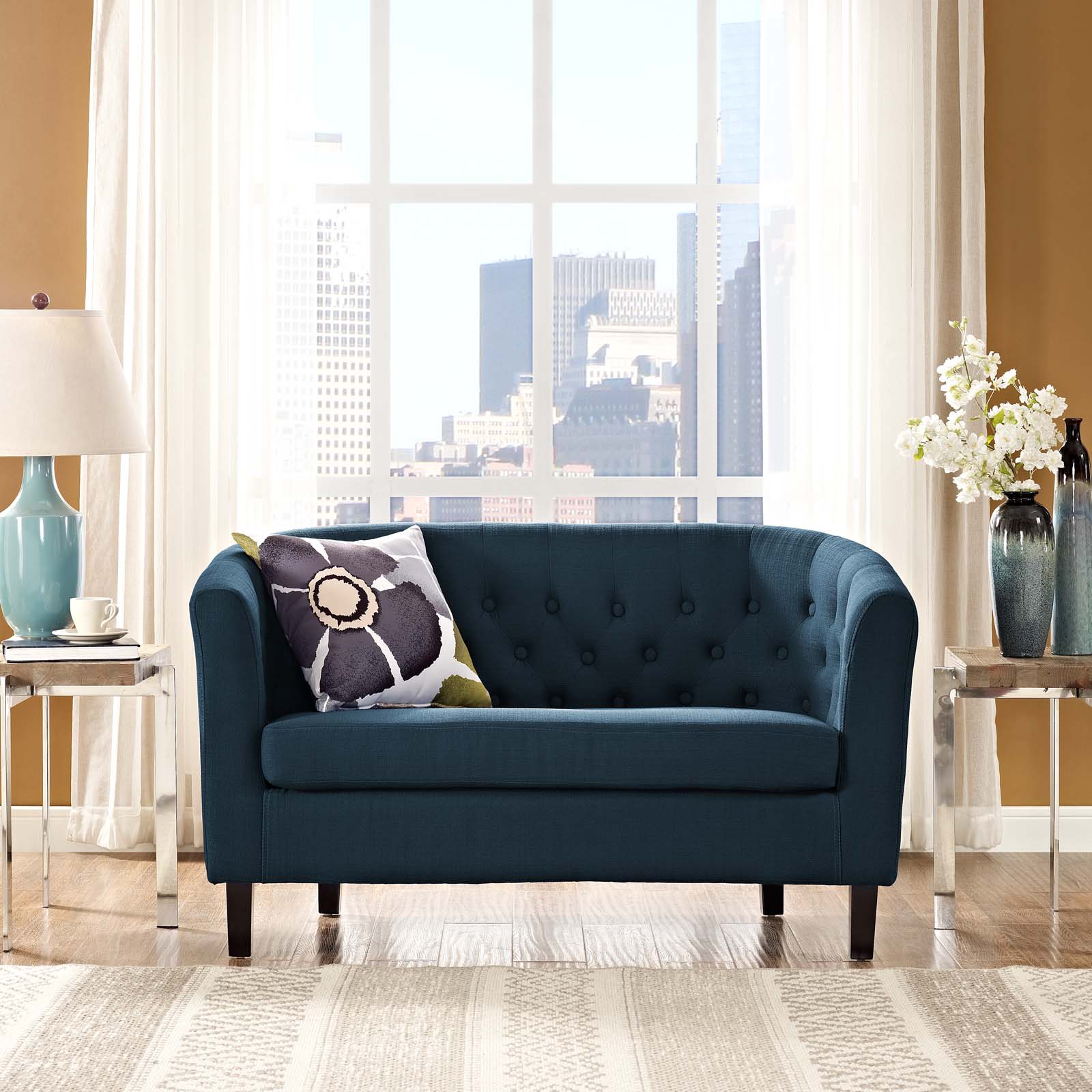 Modway Loveseats - Prospect Upholstered Fabric Loveseat Azure