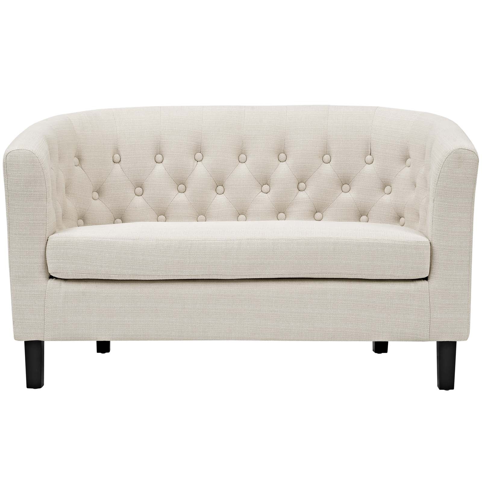 Modway Loveseats - Prospect Upholstered Fabric Loveseat Beige
