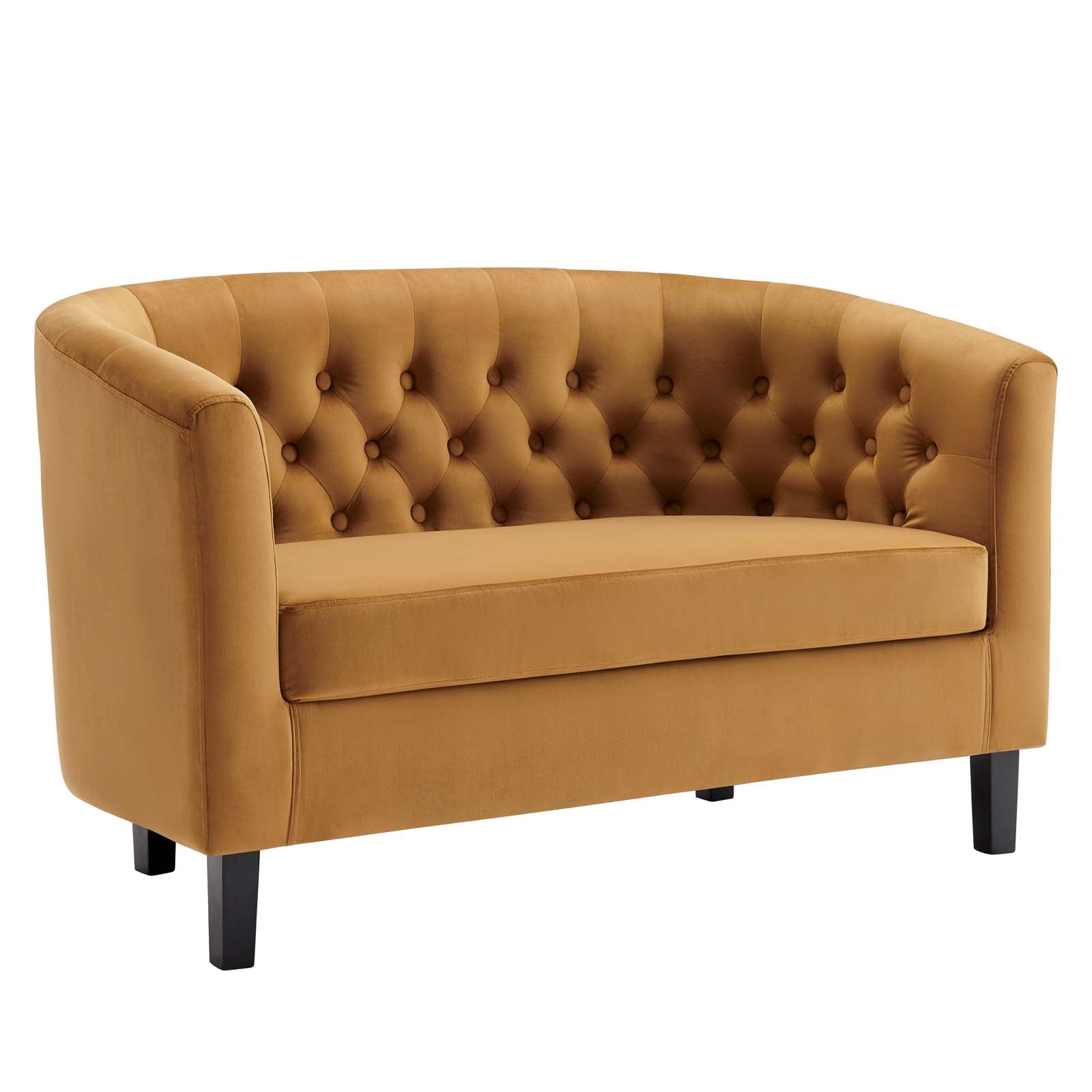 Modway Loveseats - Prospect Performance Velvet Loveseat Cognac