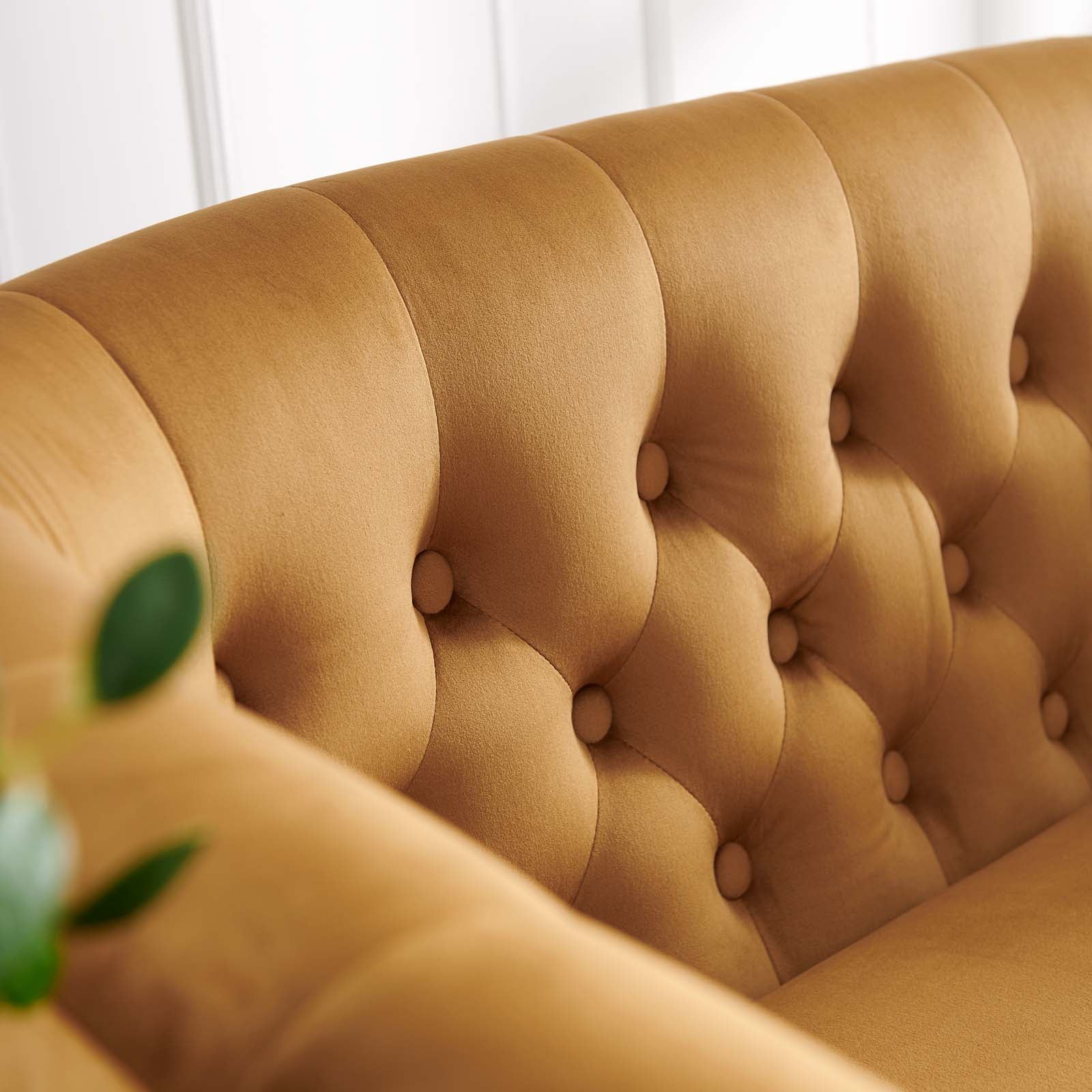 Modway Loveseats - Prospect Performance Velvet Loveseat Cognac