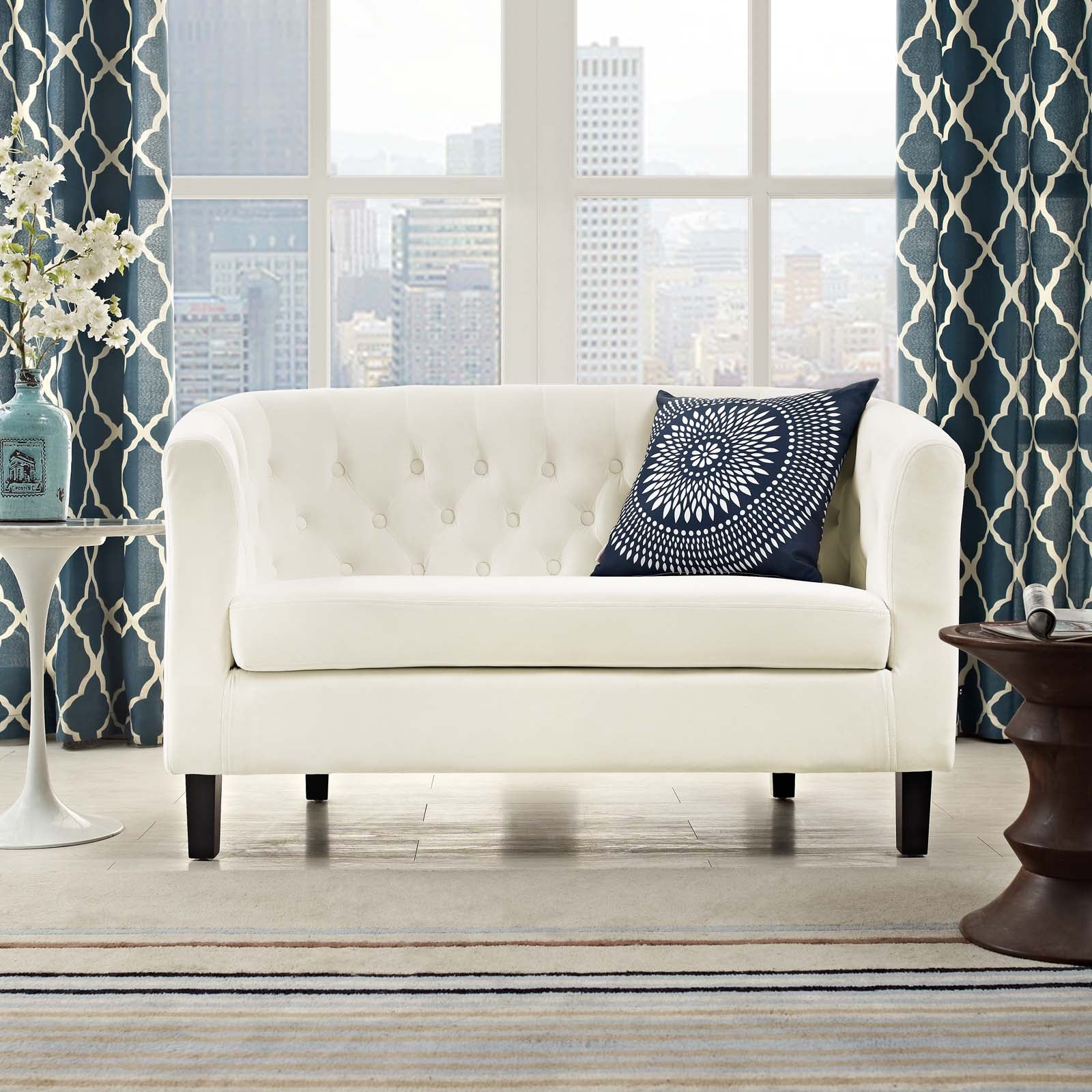 Modway Loveseats - Prospect Performance Velvet Loveseat Ivory