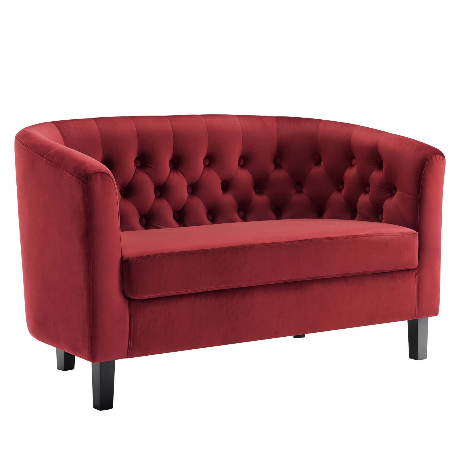 Modway Loveseats - Prospect Performance Velvet Loveseat Maroon