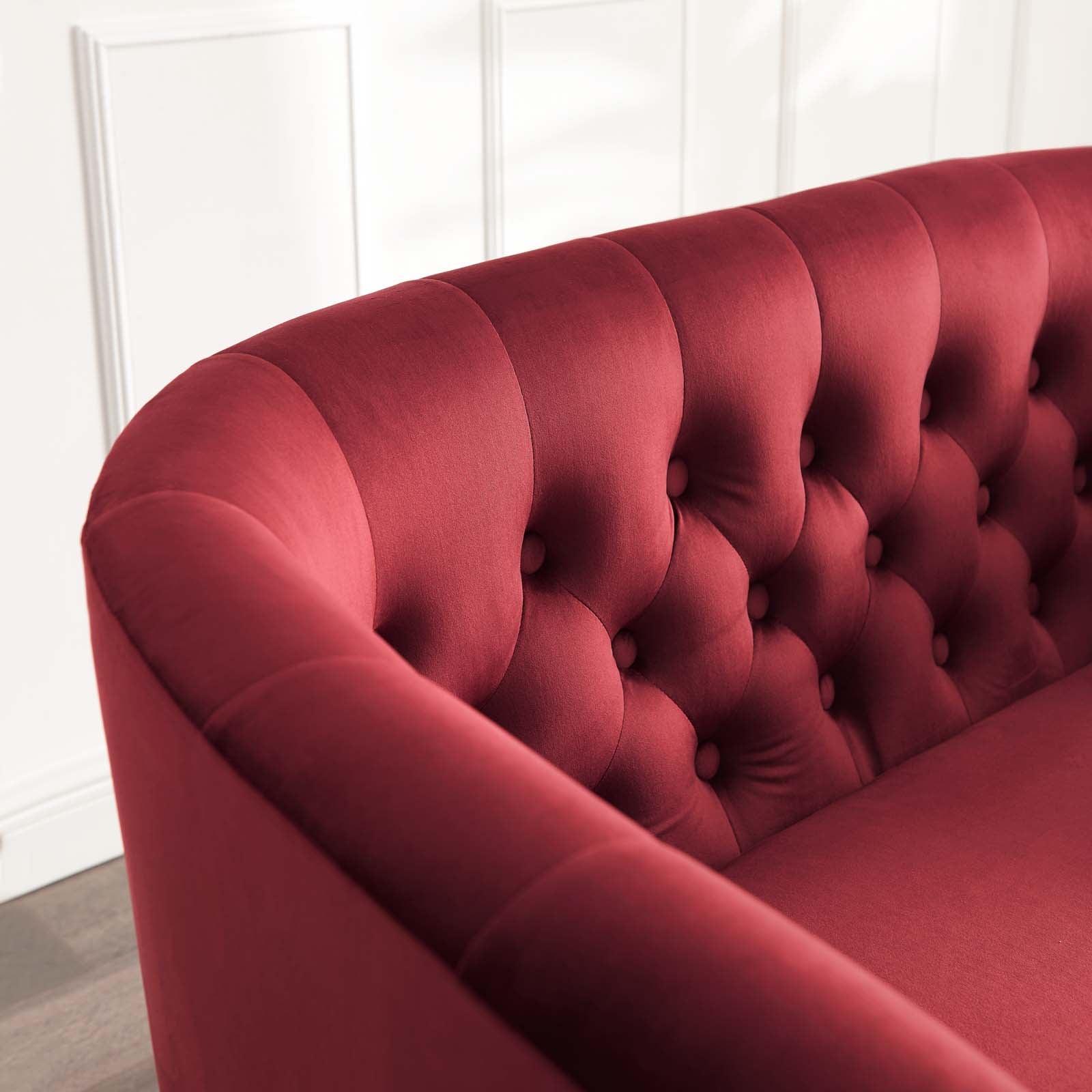 Modway Loveseats - Prospect Performance Velvet Loveseat Maroon