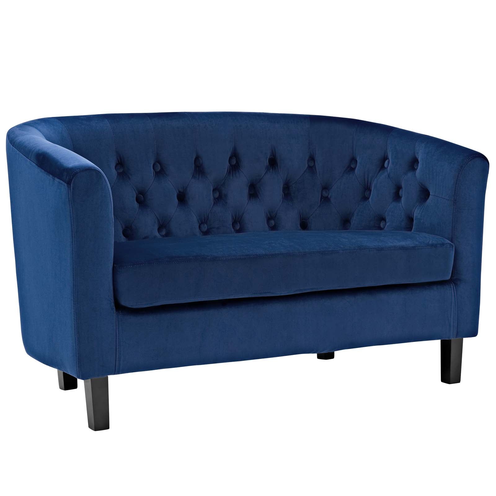 Modway Loveseats - Prospect Velvet Loveseat Navy