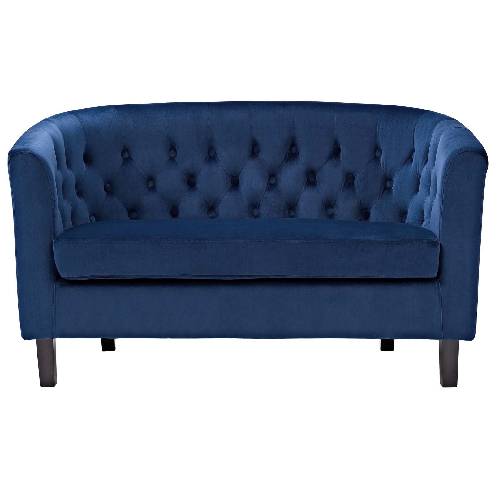 Modway Loveseats - Prospect Velvet Loveseat Navy