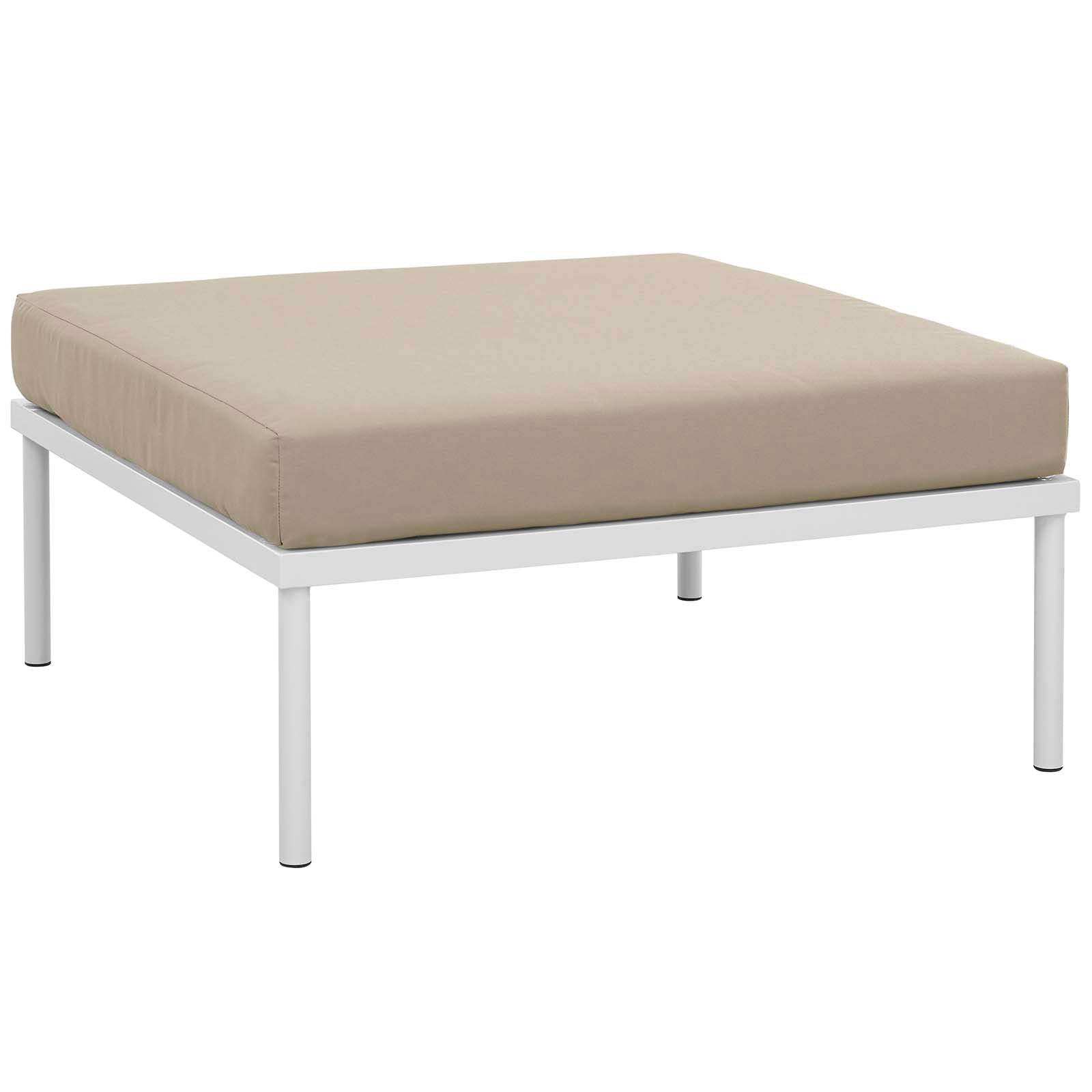 Modway Outdoor Conversation Sets - Harmony 3 Piece Outdoor Patio Aluminum Sectional Sofa Set White Beige