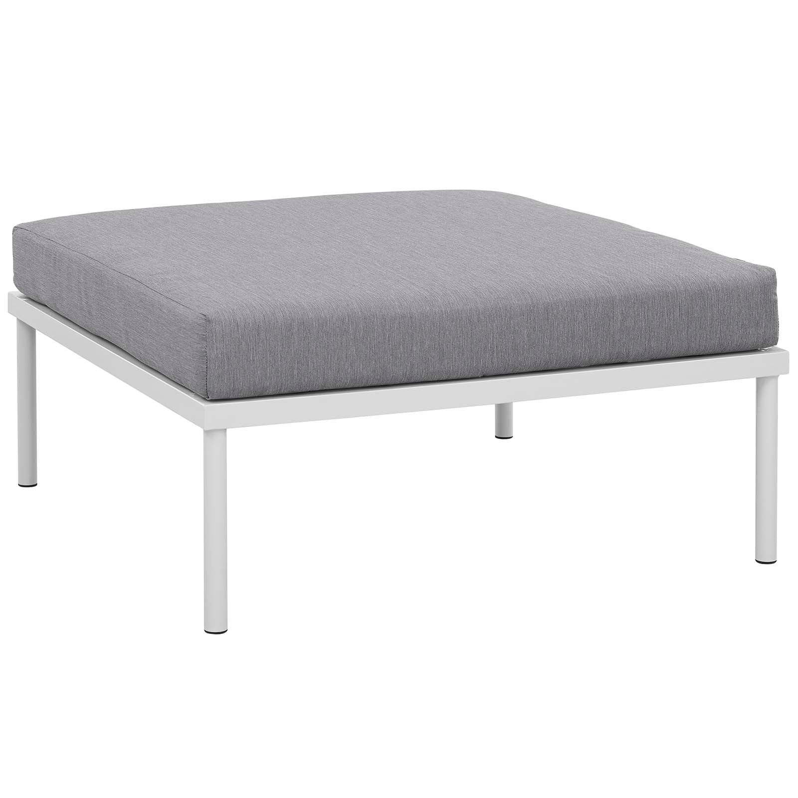 Modway Outdoor Conversation Sets - Harmony 8 Piece Outdoor Patio Aluminum Sectional Sofa Set White Gray