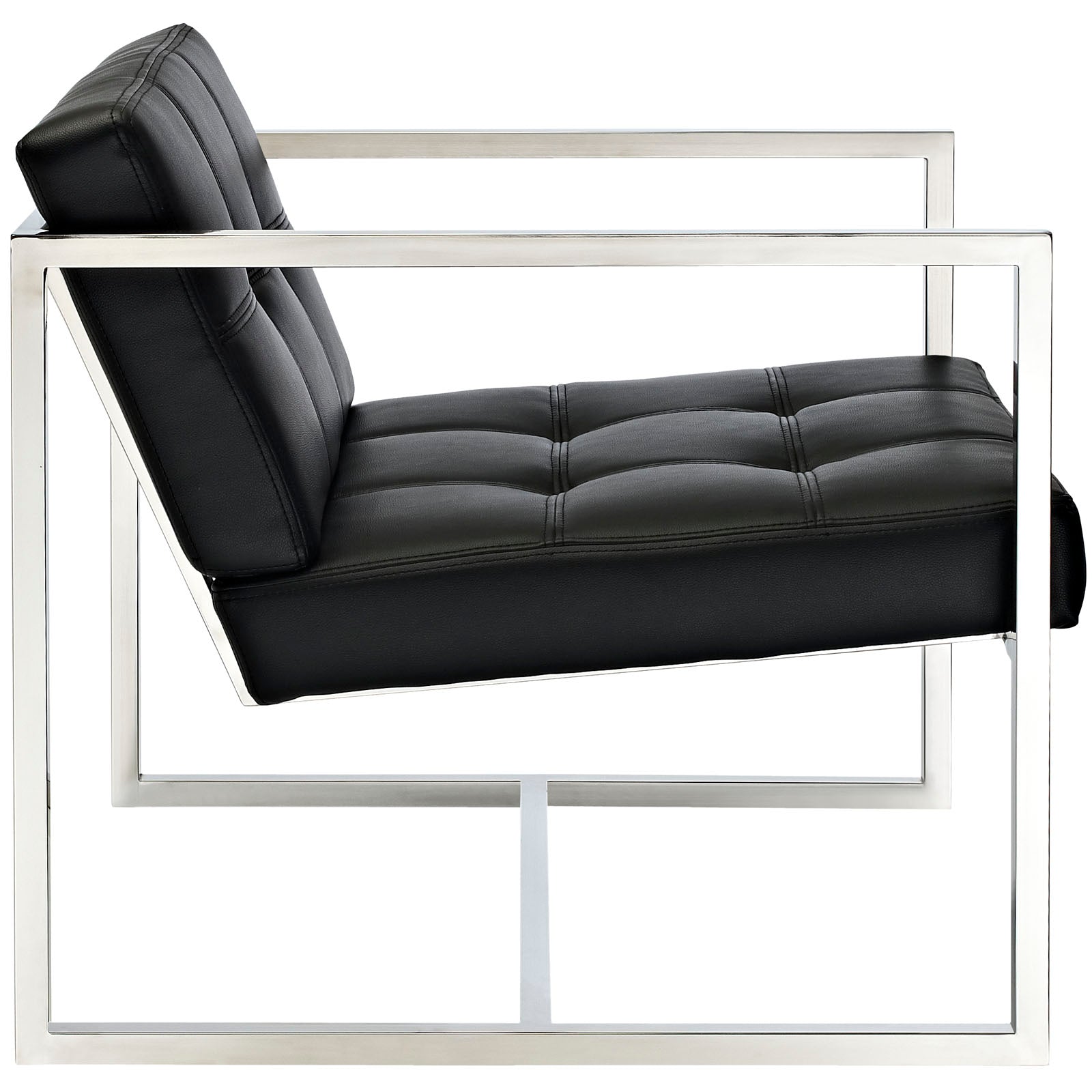 Modway Accent Chairs - Hover Upholstered Vinyl Lounge Chair Black