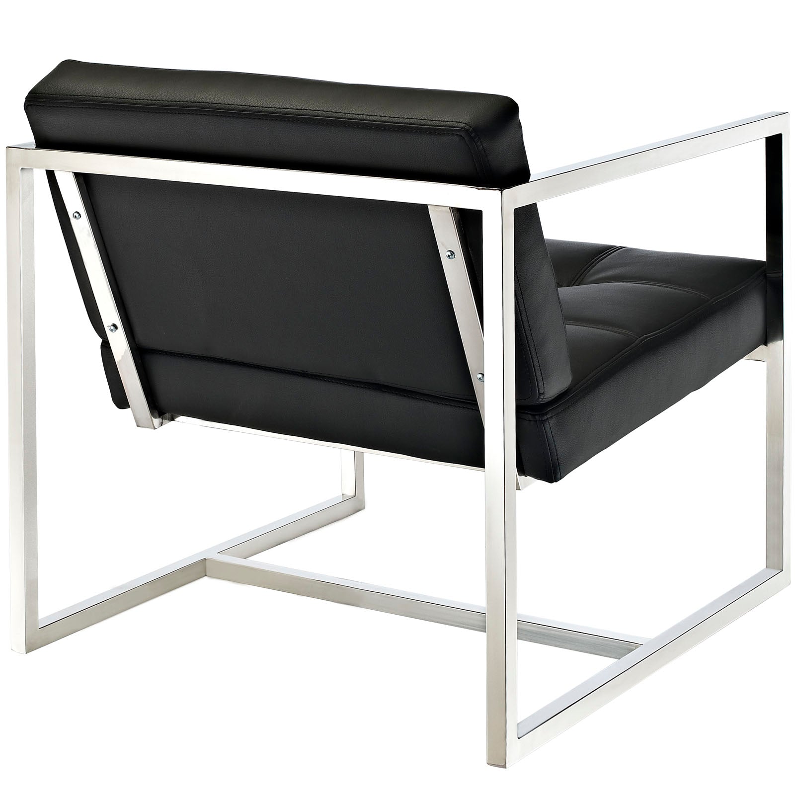 Modway Accent Chairs - Hover Upholstered Vinyl Lounge Chair Black