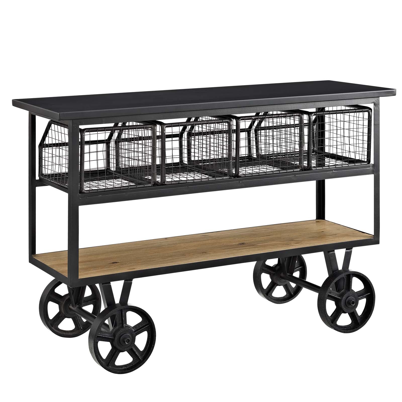 Modway Bar Units & Wine Cabinets - Fairground Serving Stand Brown
