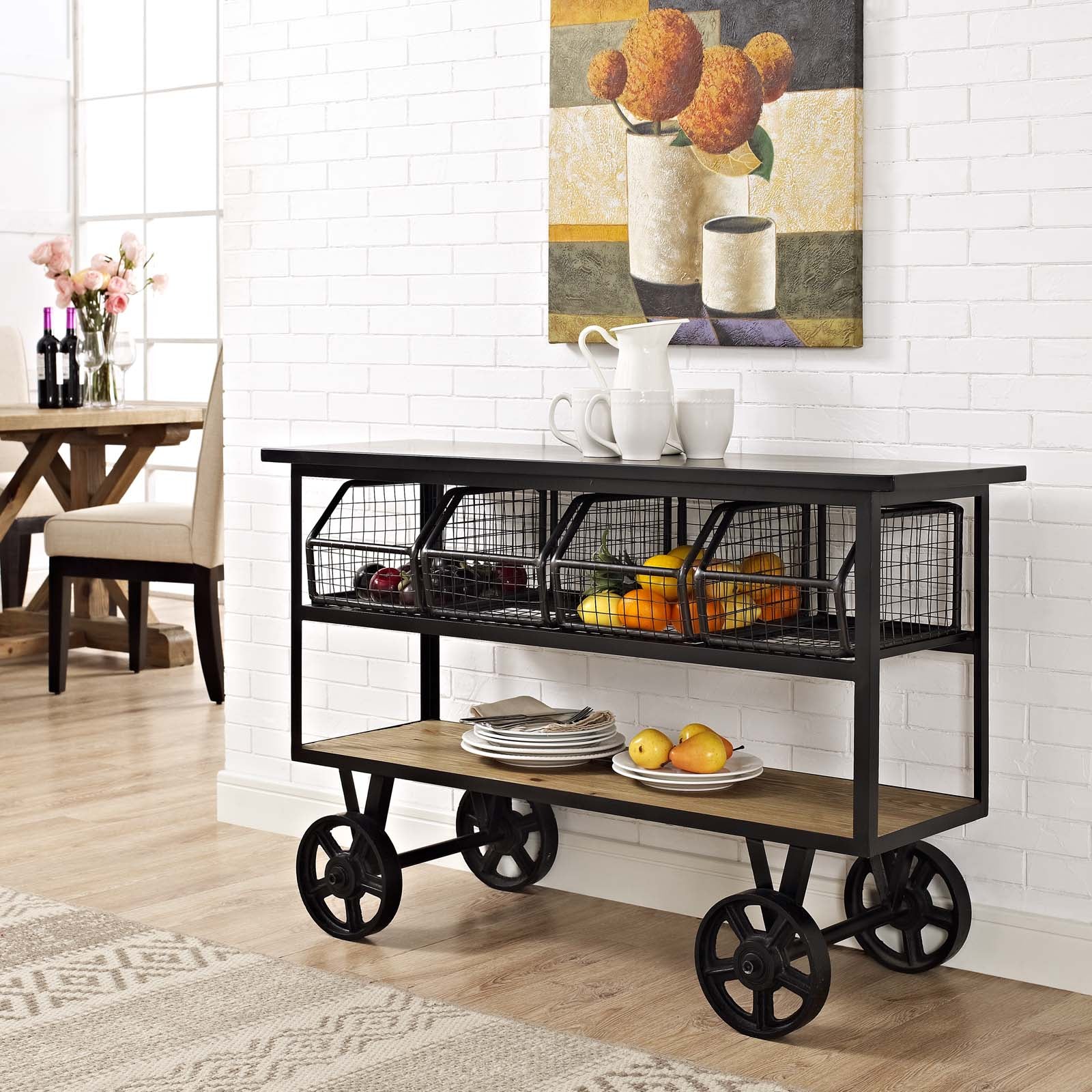 Modway Bar Units & Wine Cabinets - Fairground Serving Stand Brown