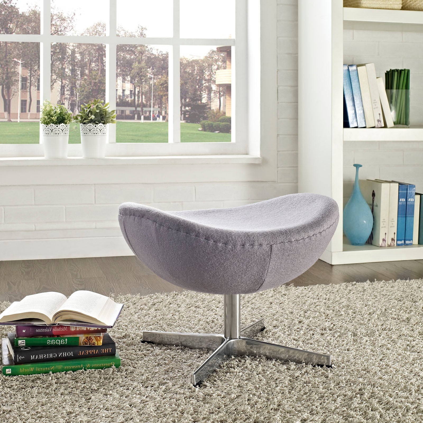 Modway Ottomans & Stools - Glove Wool Ottoman Dark Gray