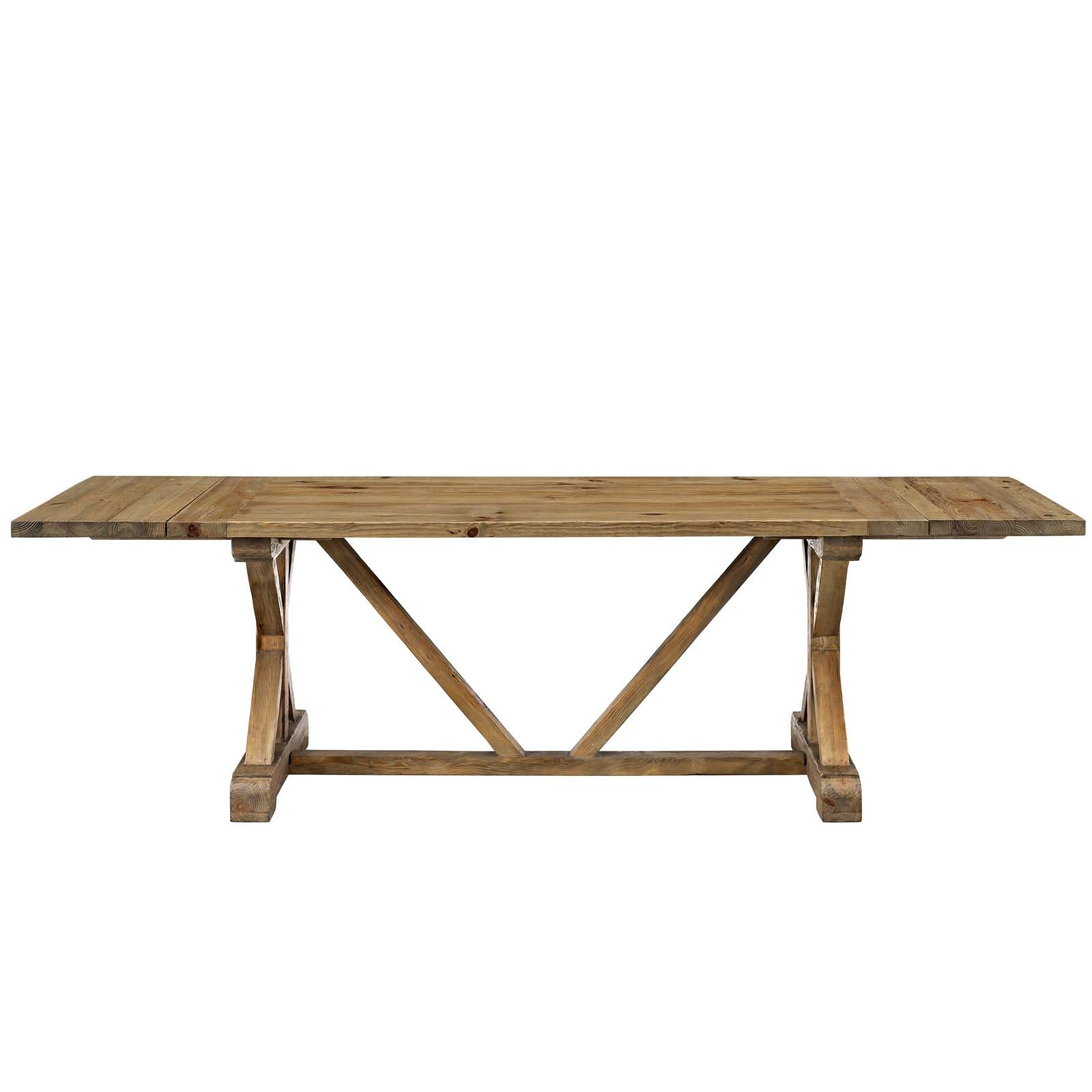 Modway Dining Tables - Den Extendable Wood Dining Table Brown