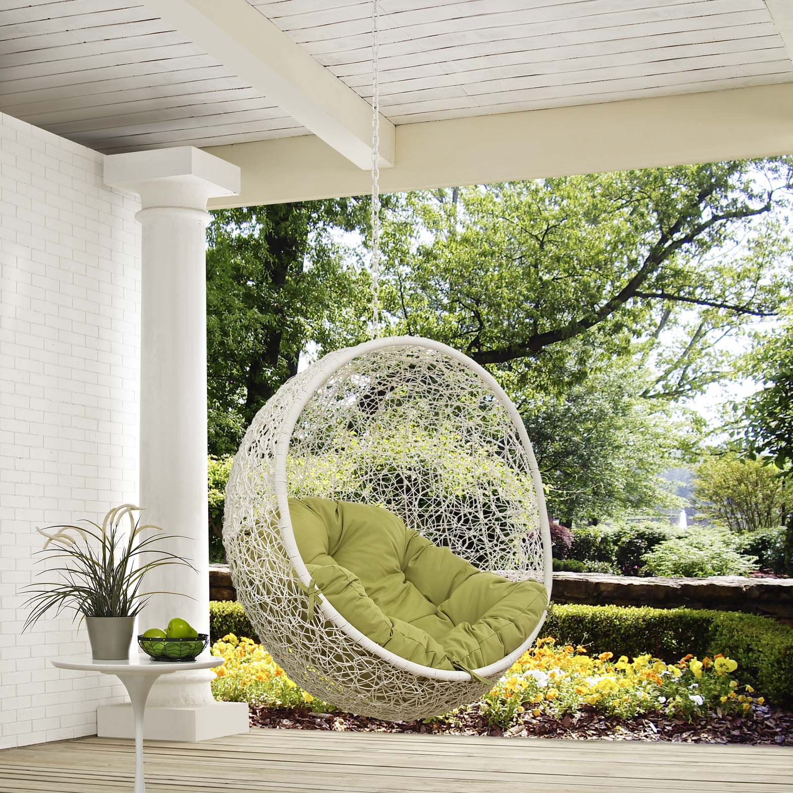 Modway Outdoor Conversation Sets - Hide-Outdoor-Patio-Swing-Chair-Without-Stand-White-Peridot
