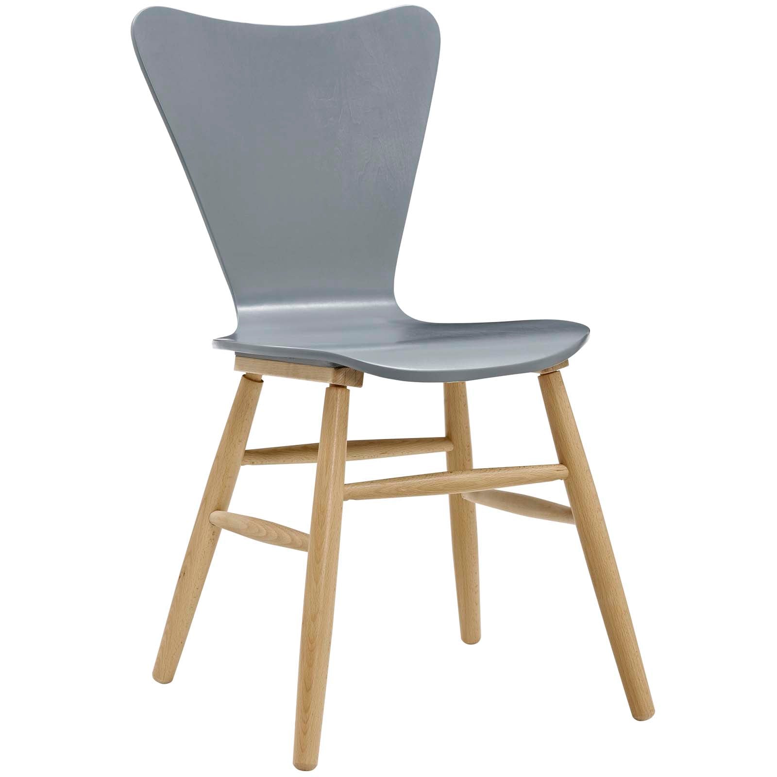 Modway Dining Chairs - Cascade-Wood-Dining-Chair-Gray