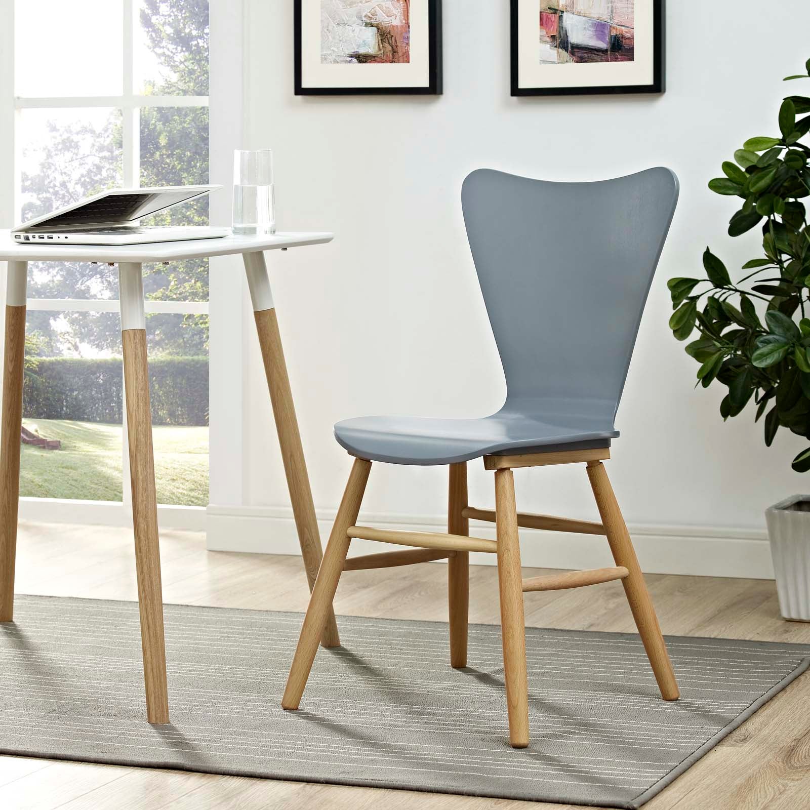 Modway Dining Chairs - Cascade-Wood-Dining-Chair-Gray