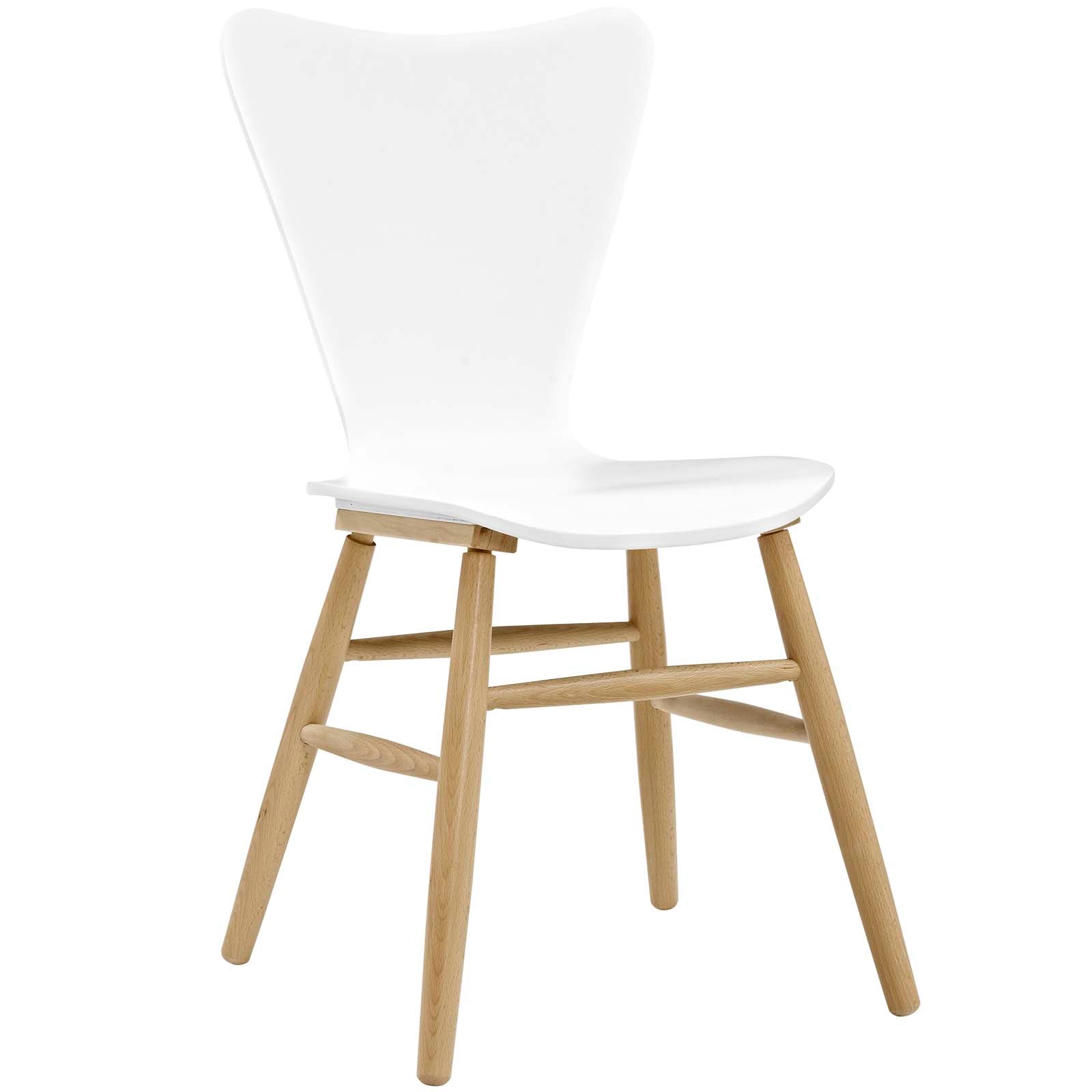 Modway Dining Chairs - Cascade Wood Dining Chair White