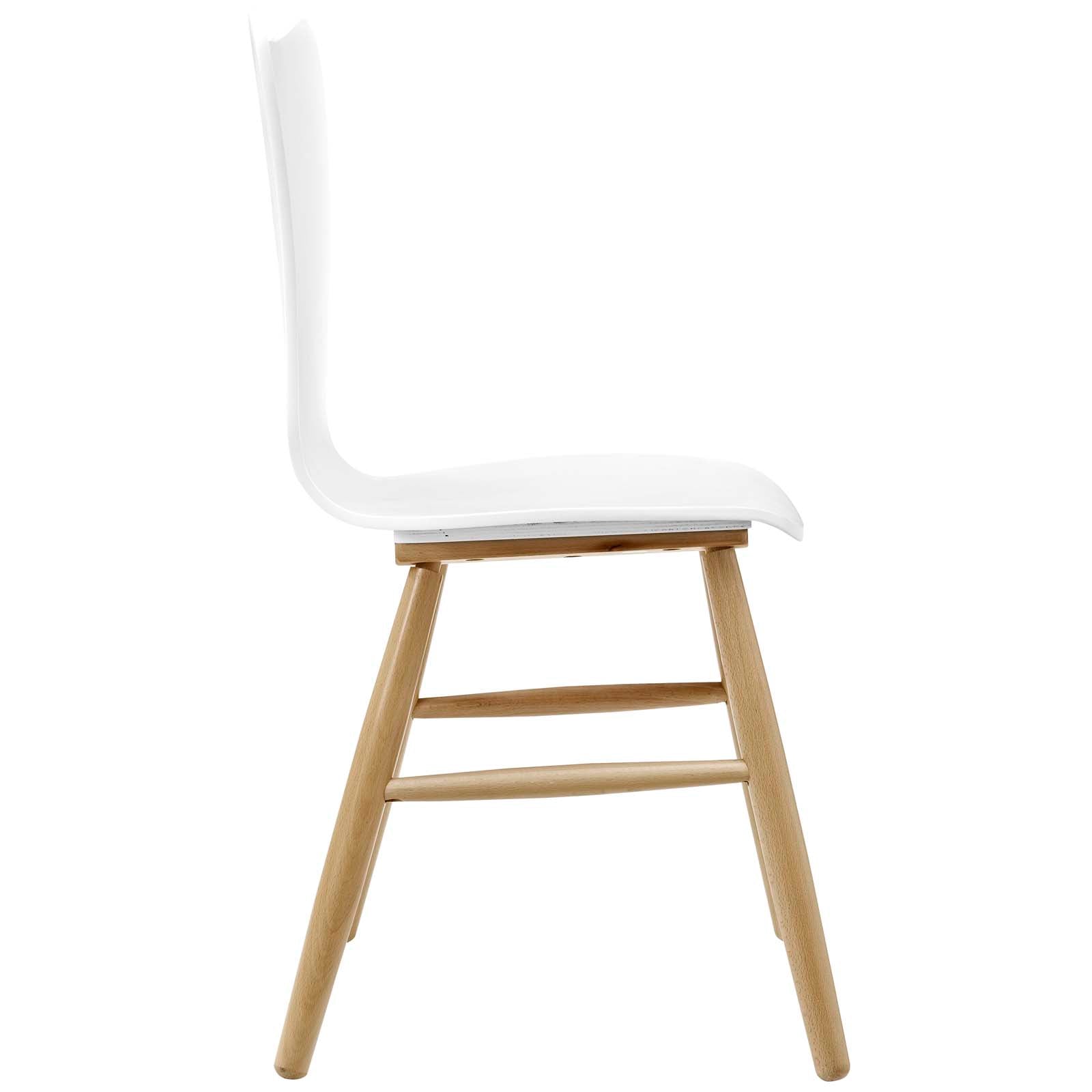 Modway Dining Chairs - Cascade Wood Dining Chair White