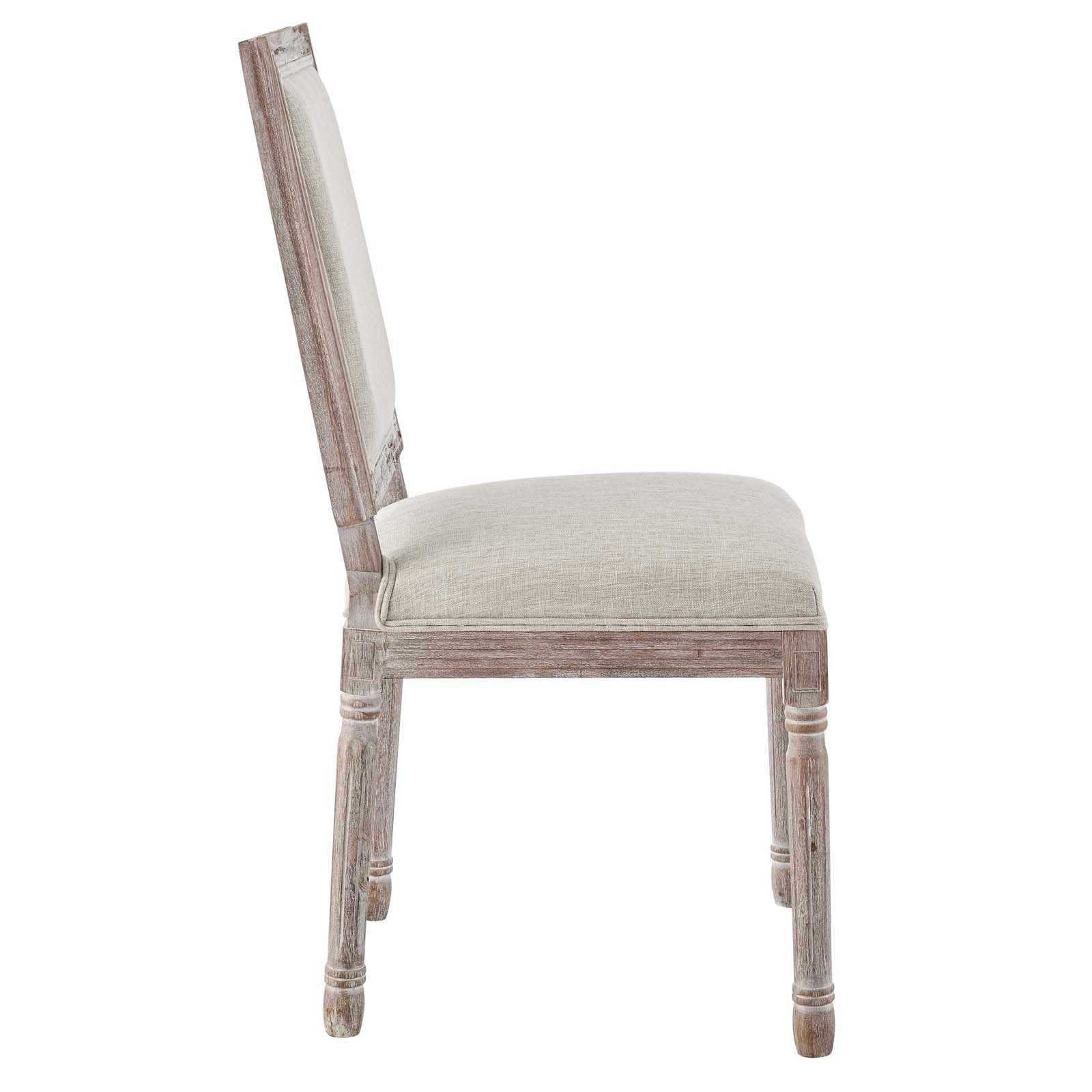 Modway Dining Chairs - Court Vintage French Upholstered Fabric Dining Side Chair Beige