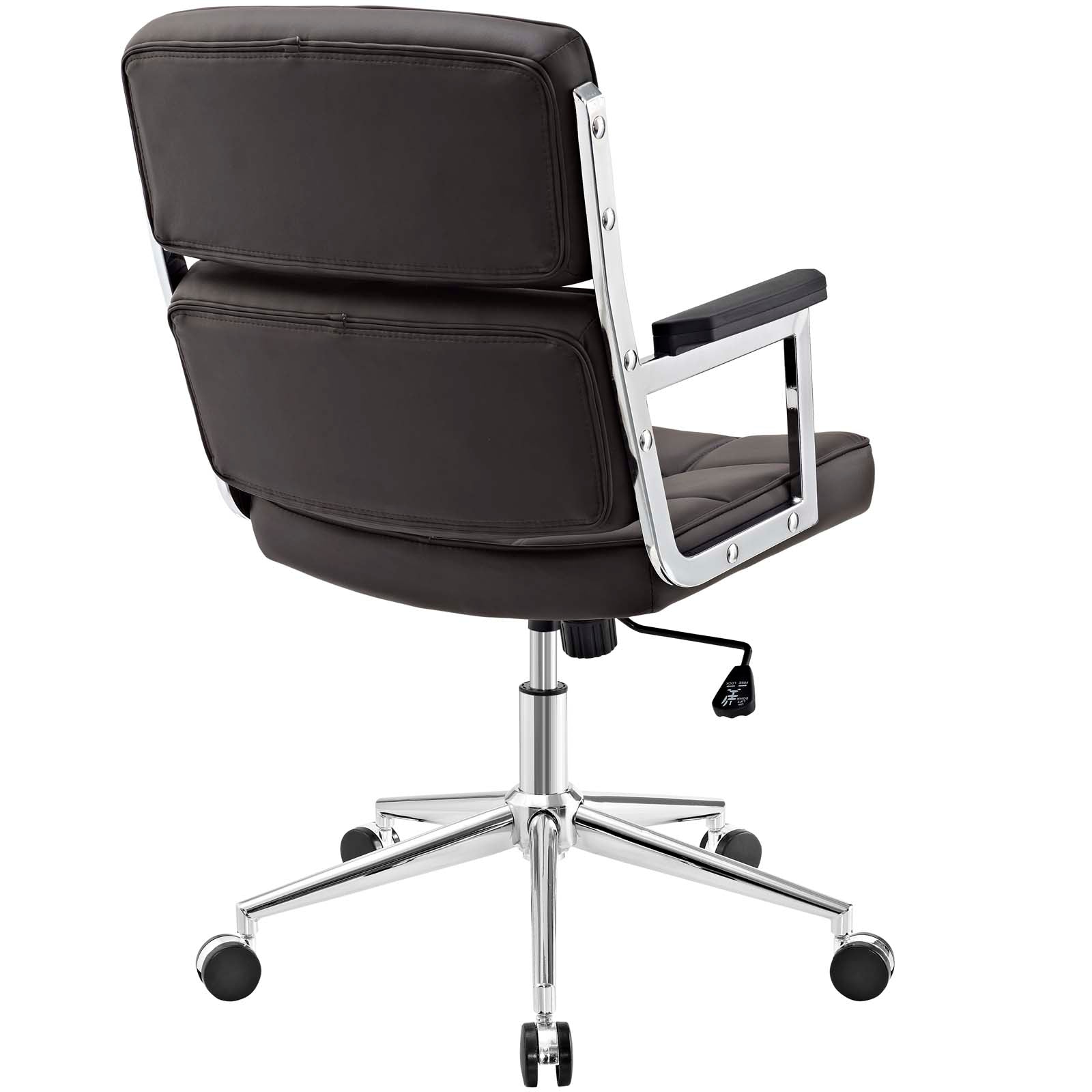 Modway Task Chairs - Portray Highback Vinyl Office Chair Brown