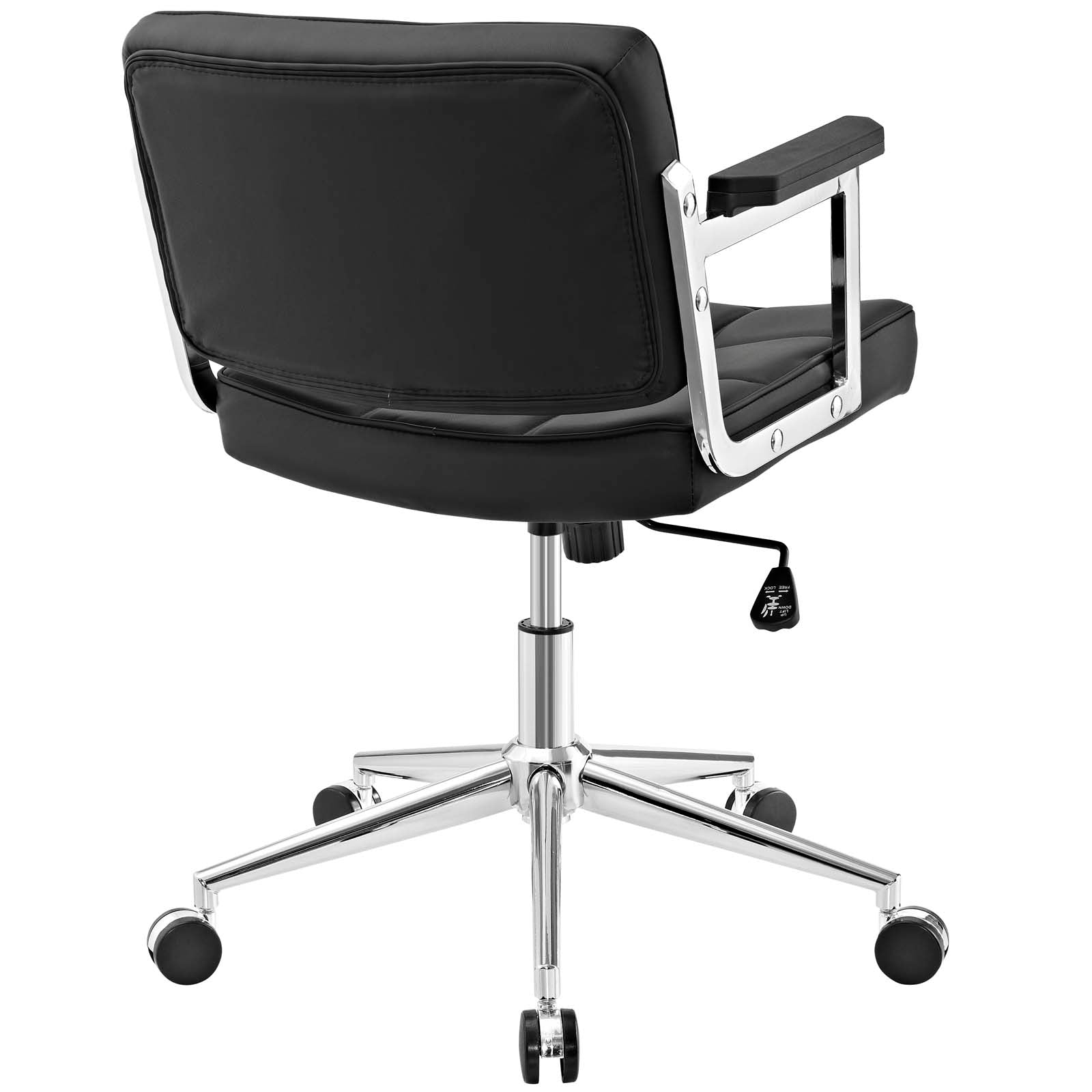 Modway Task Chairs - Portray Mid Back Upholstered Vinyl Office Chair Black