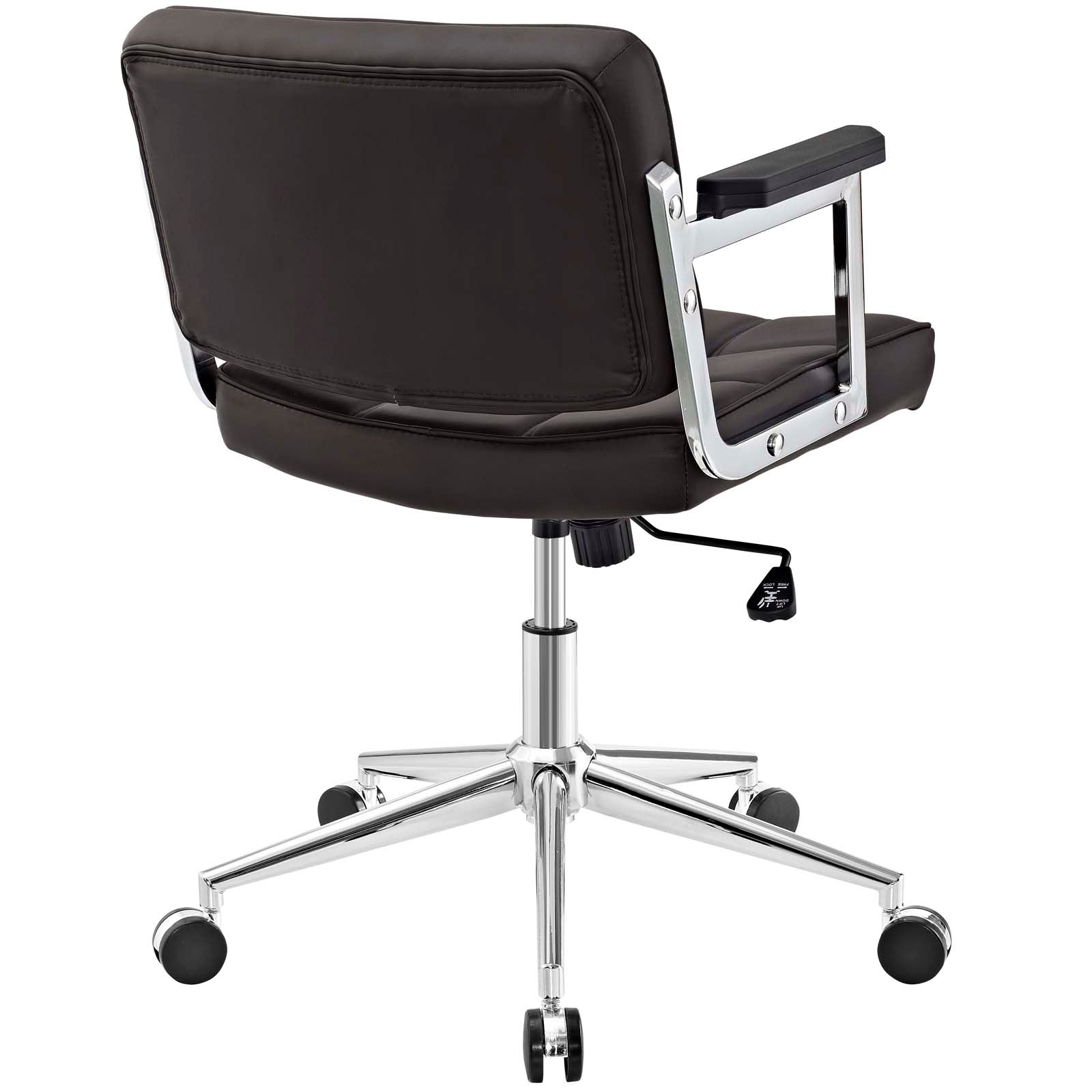 Modway Task Chairs - Portray Mid Back Upholstered Vinyl Office Chair Brown