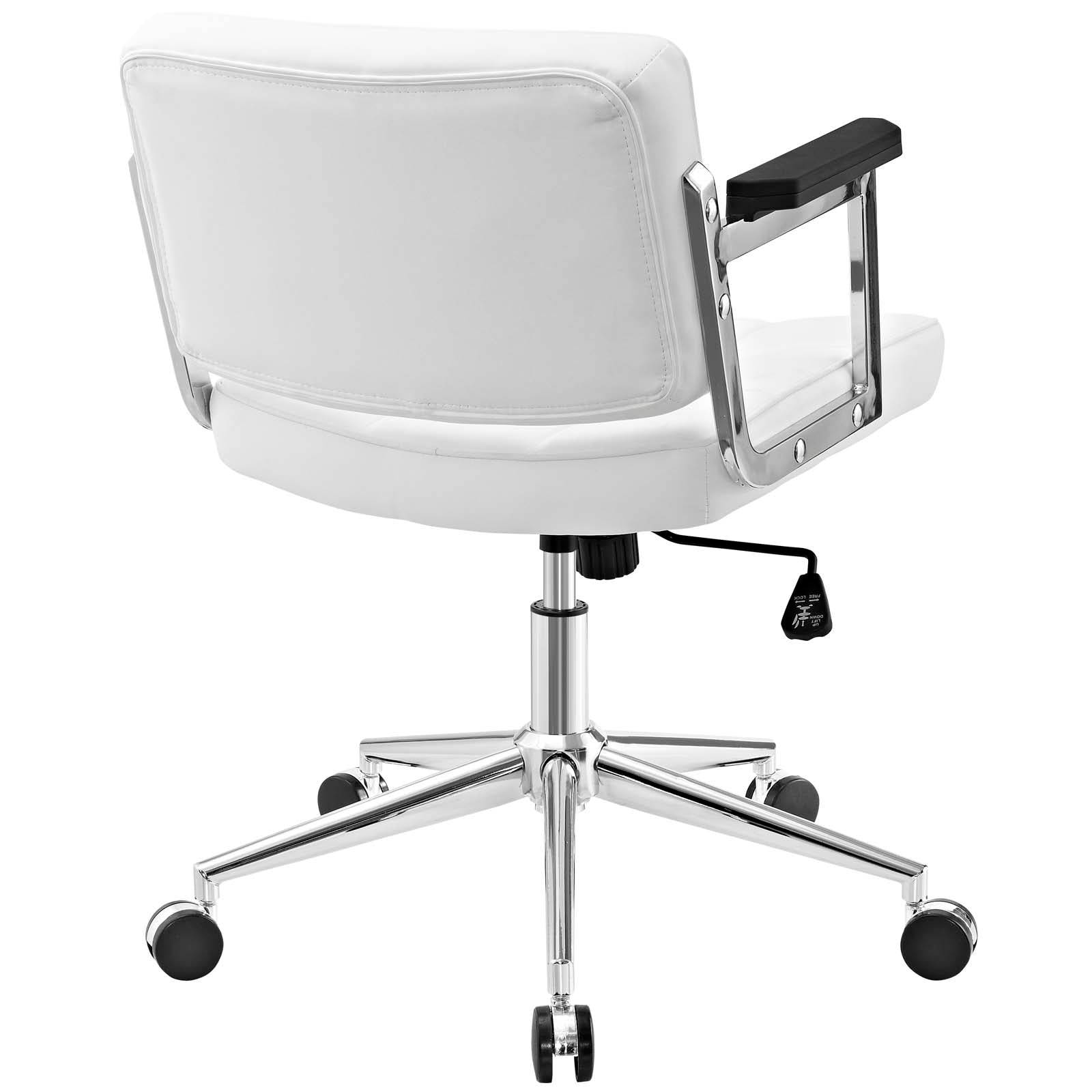 Modway Task Chairs - Portray Mid Back Upholstered Vinyl Office Chair White