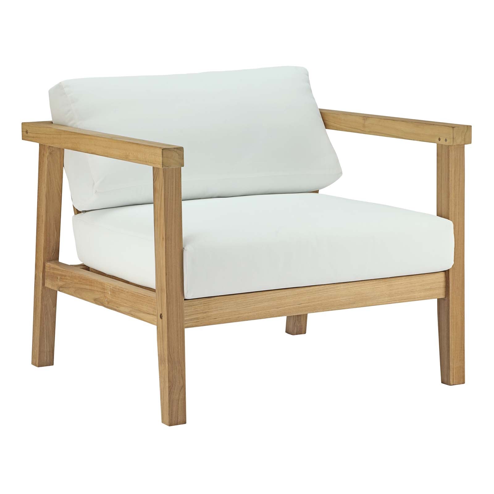 Modway Outdoor Chairs - Bayport Outdoor Armchair Natural & White