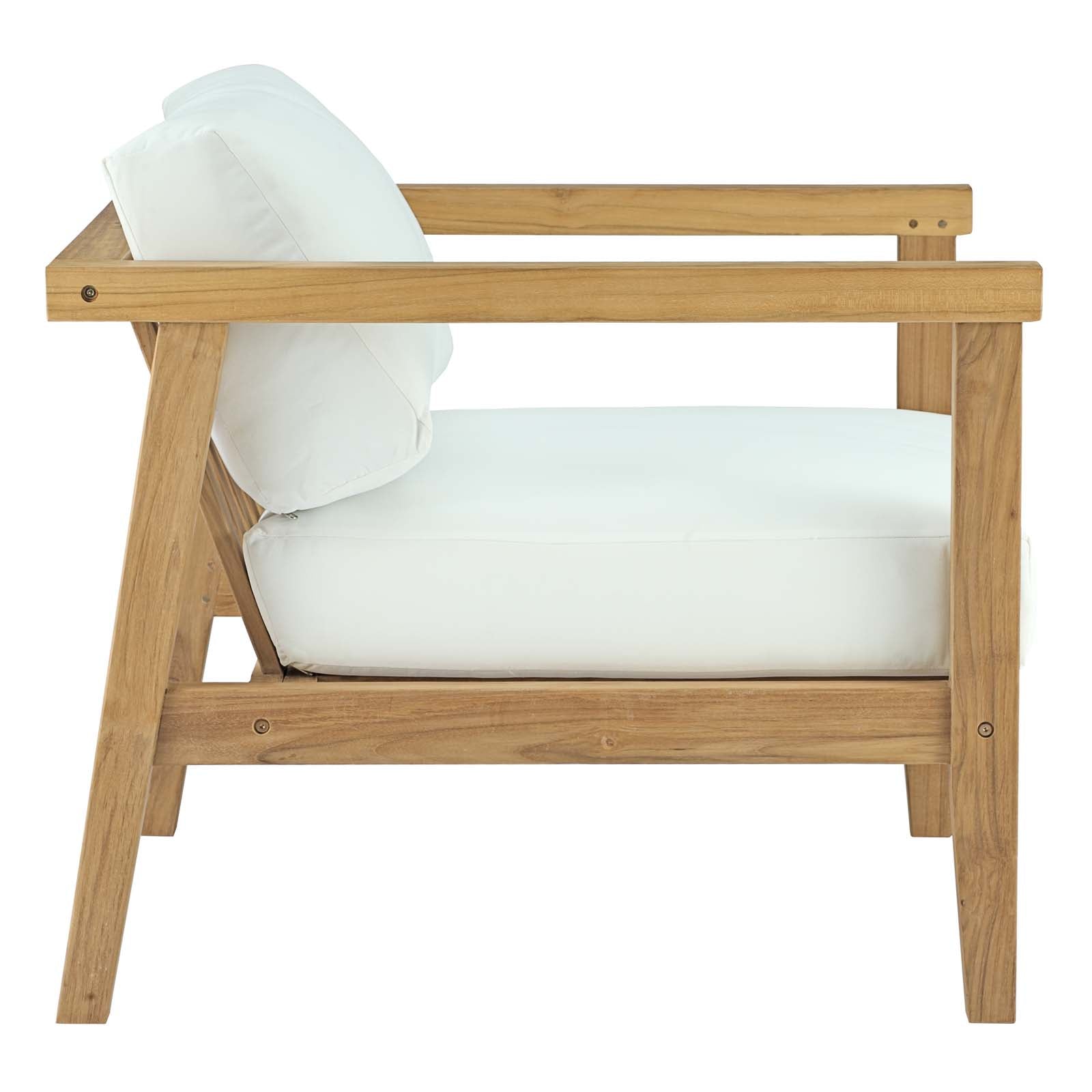 Modway Outdoor Chairs - Bayport Outdoor Armchair Natural & White