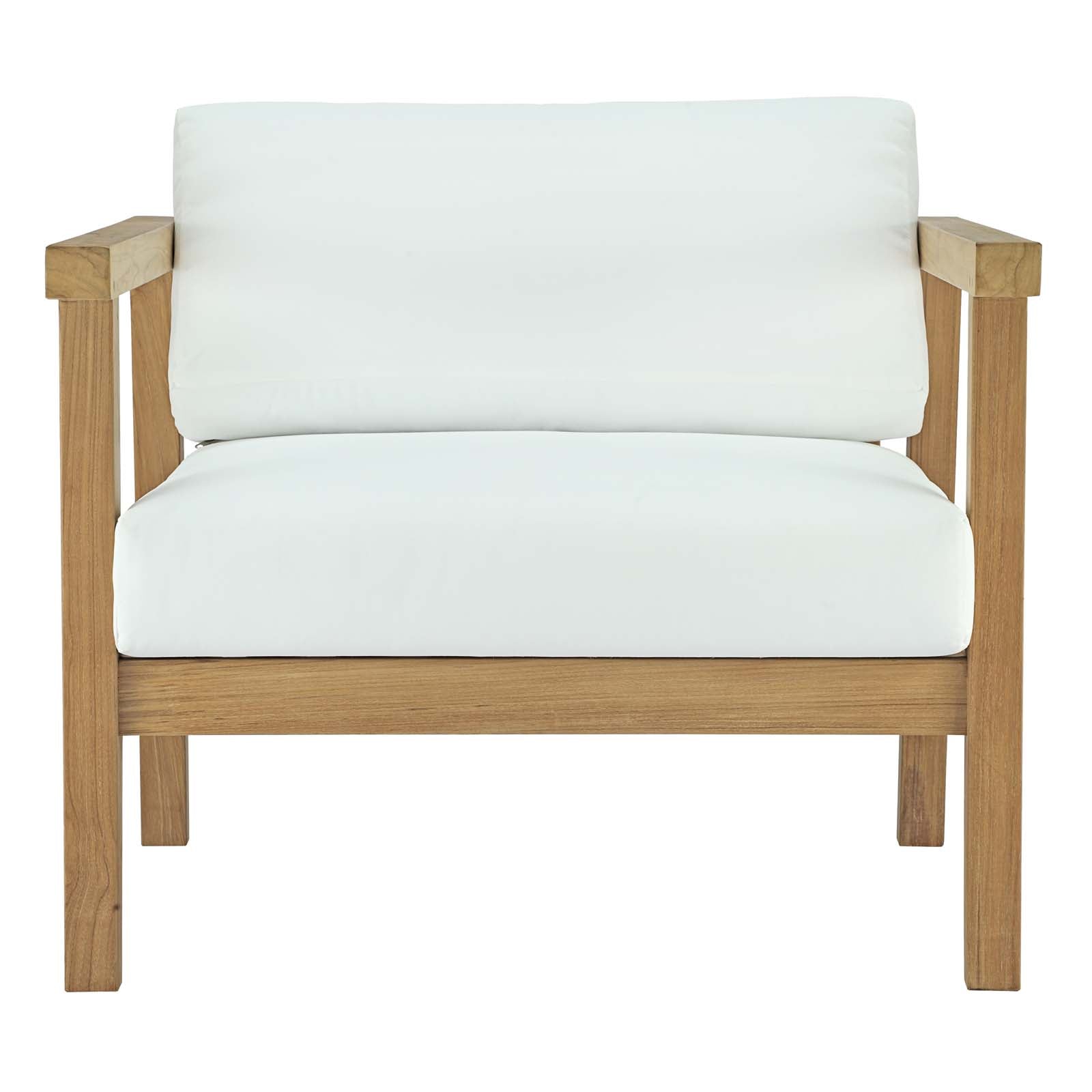 Modway Outdoor Chairs - Bayport Outdoor Armchair Natural & White