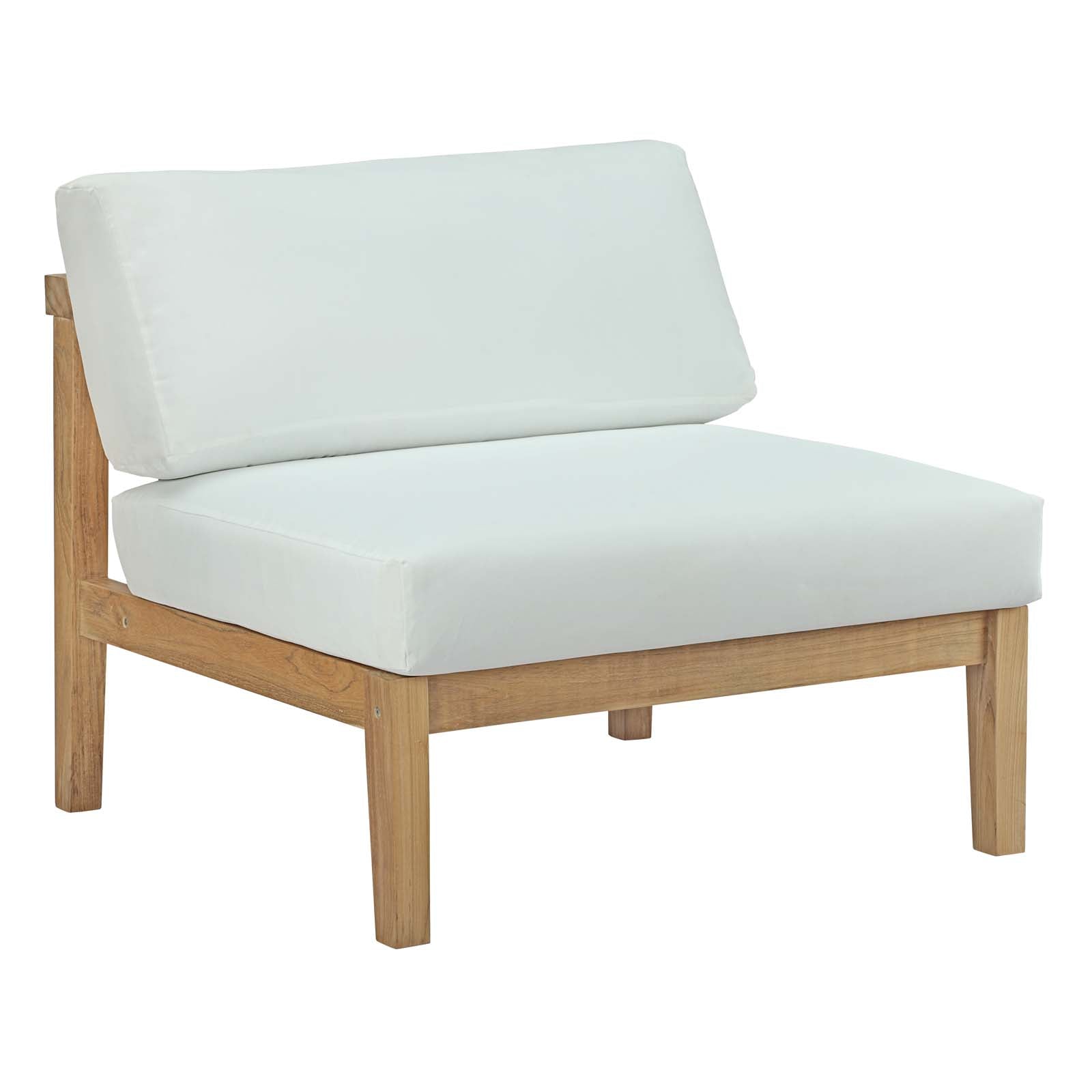 Modway Outdoor Chairs - Bayport Outdoor Armless Chair Natural & White
