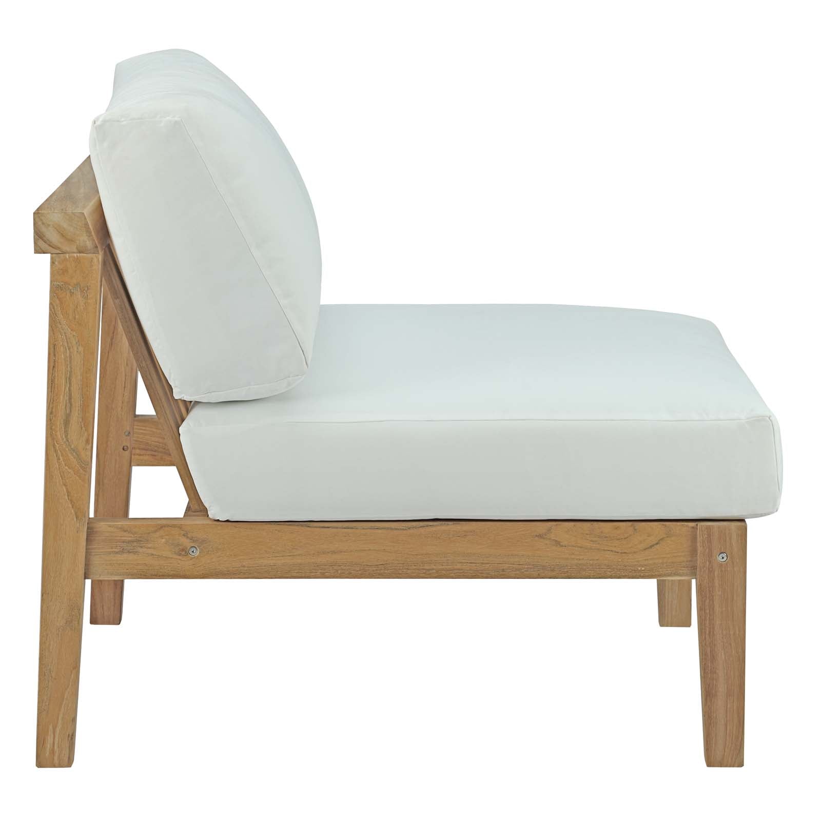 Modway Outdoor Chairs - Bayport Outdoor Armless Chair Natural & White