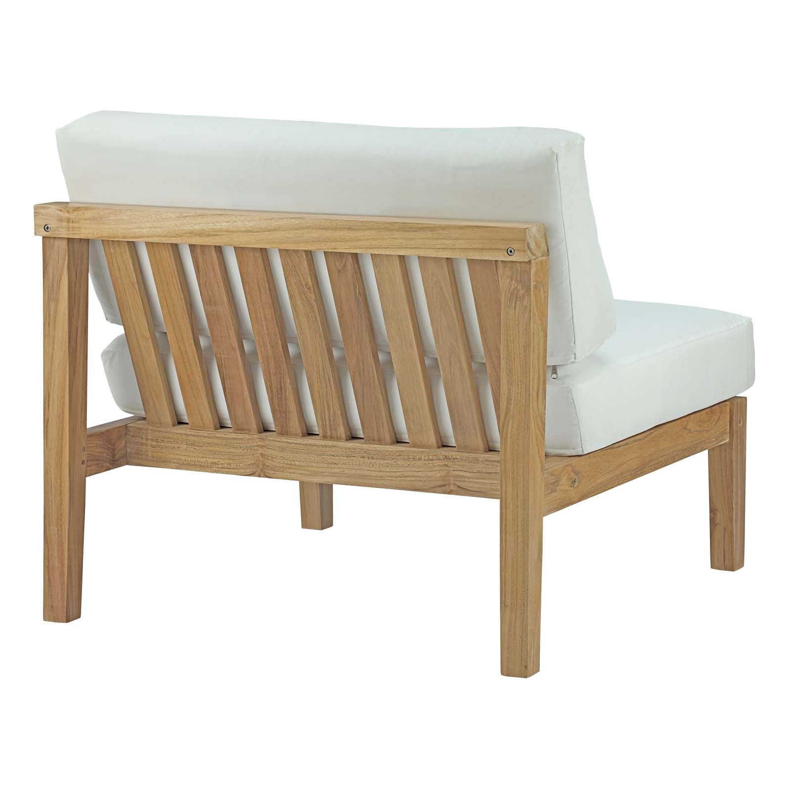 Modway Outdoor Chairs - Bayport Outdoor Armless Chair Natural & White