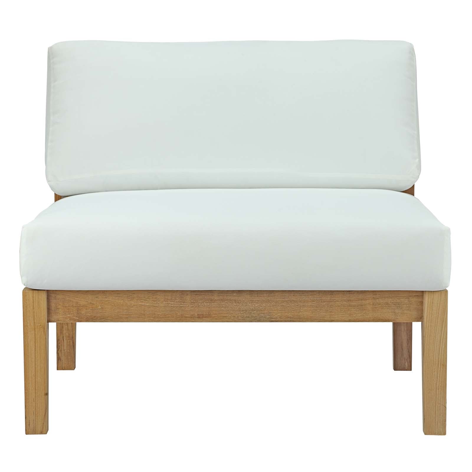 Modway Outdoor Chairs - Bayport Outdoor Armless Chair Natural & White
