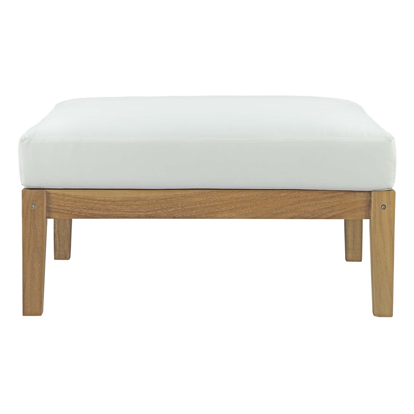 Modway Outdoor Stools & Benches - Bayport Outdoor Ottoman Natural & White