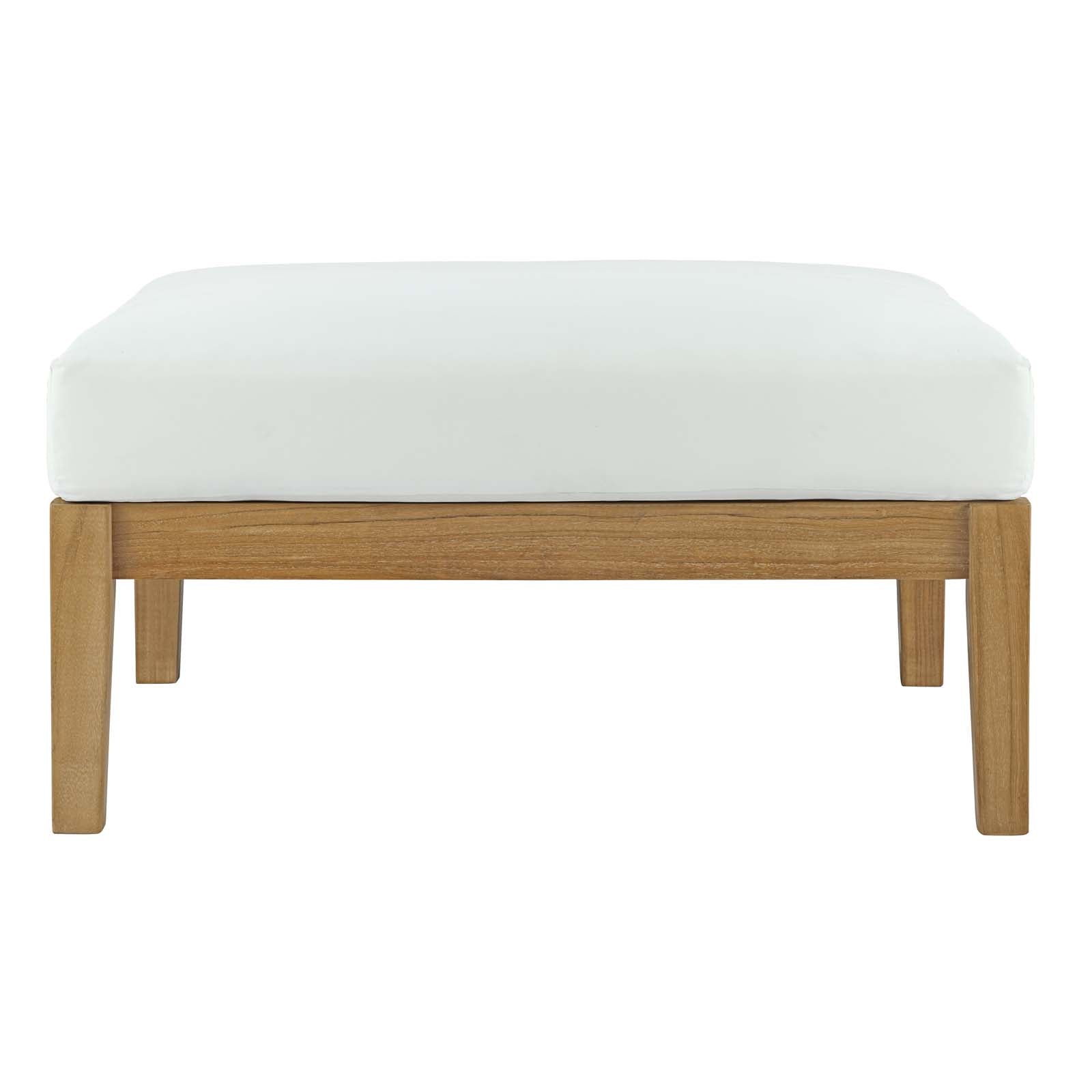 Modway Outdoor Stools & Benches - Bayport Outdoor Ottoman Natural & White